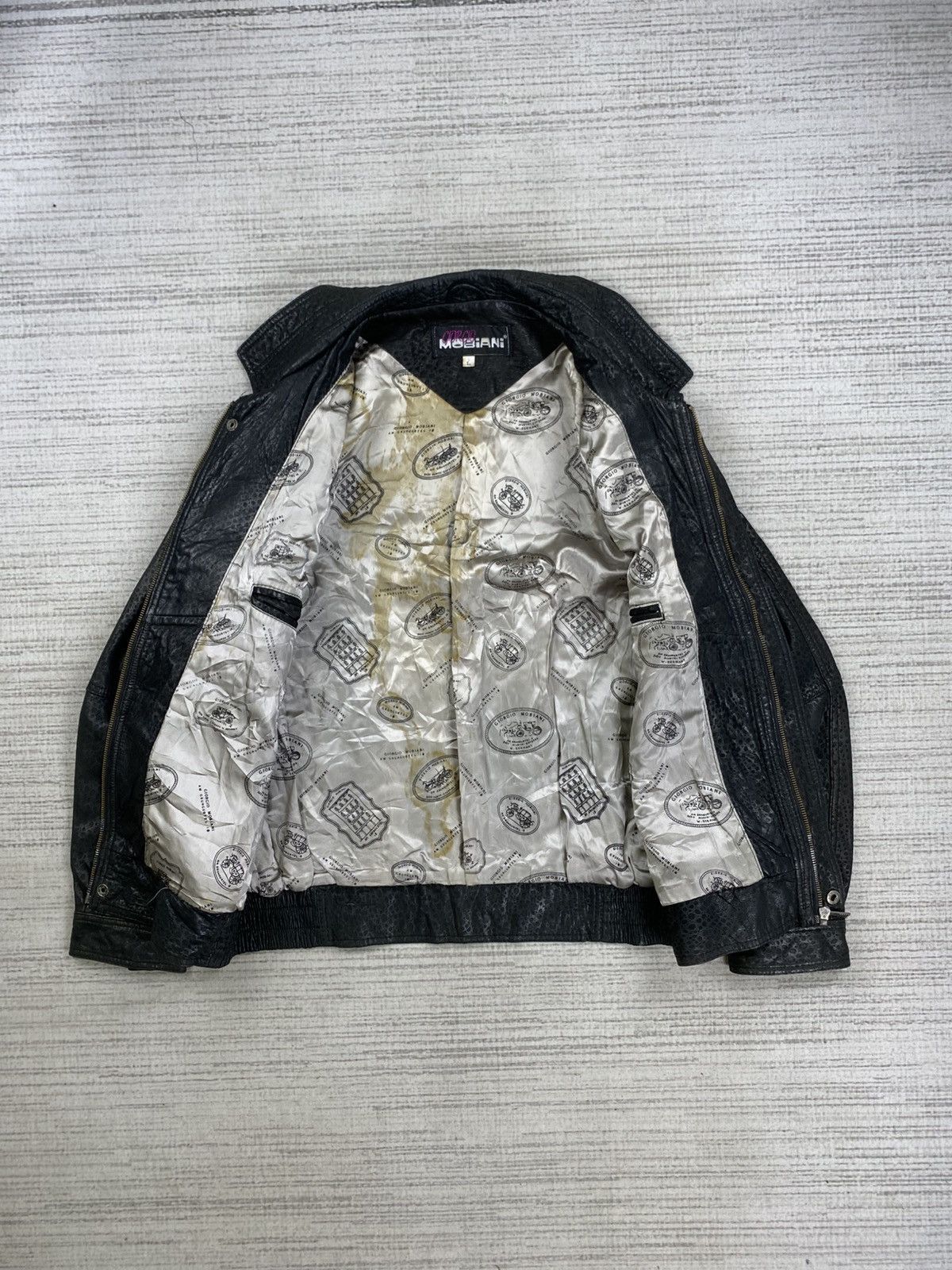 Leather Vintage Giorgio Mobiani Bombers Leather Jacket Size US L / EU 52-54 / 3 - 7 Thumbnail