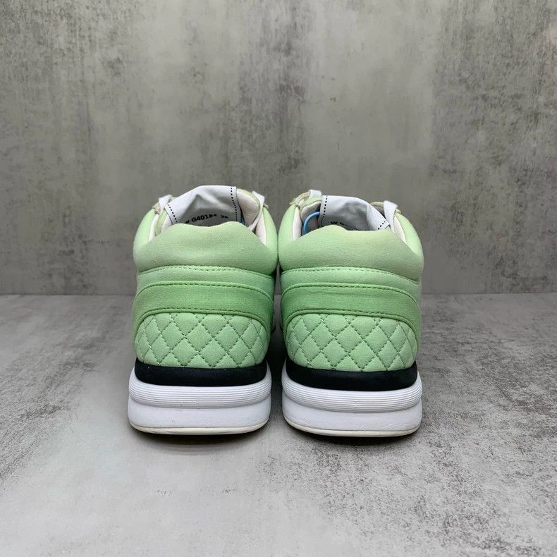 Chanel Chanel Green Diamond Pattern Sneakers Size 38 Size US 8 / EU 41 - 9 Thumbnail