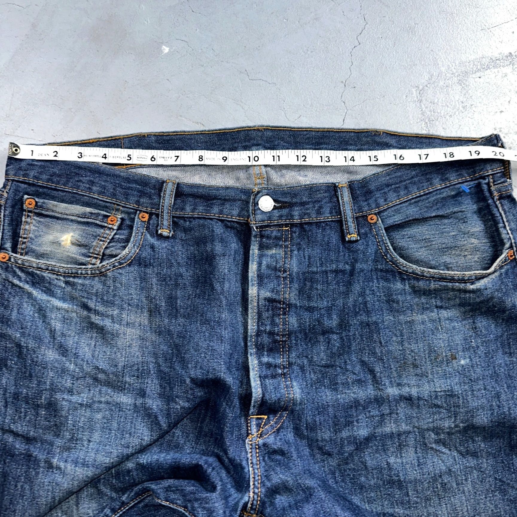 Levi's VINTAGE Levi's 501 Jeans Blue 40x32 Straight Leg Men Regular Denim 90s VTG Act 40x31 Size US 40 / EU 56 - 7 Thumbnail