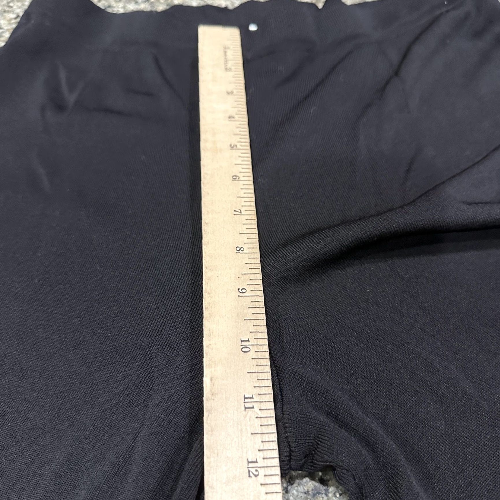 Vintage Misook Petite Pants S Black Knit Pull On Slit Hem Elastic Waist Minimalist Dress Pants Womens Slacks Straight Leg 22.5 Inseam High Rise Size 30" / US 8 / IT 44 - 5 Thumbnail