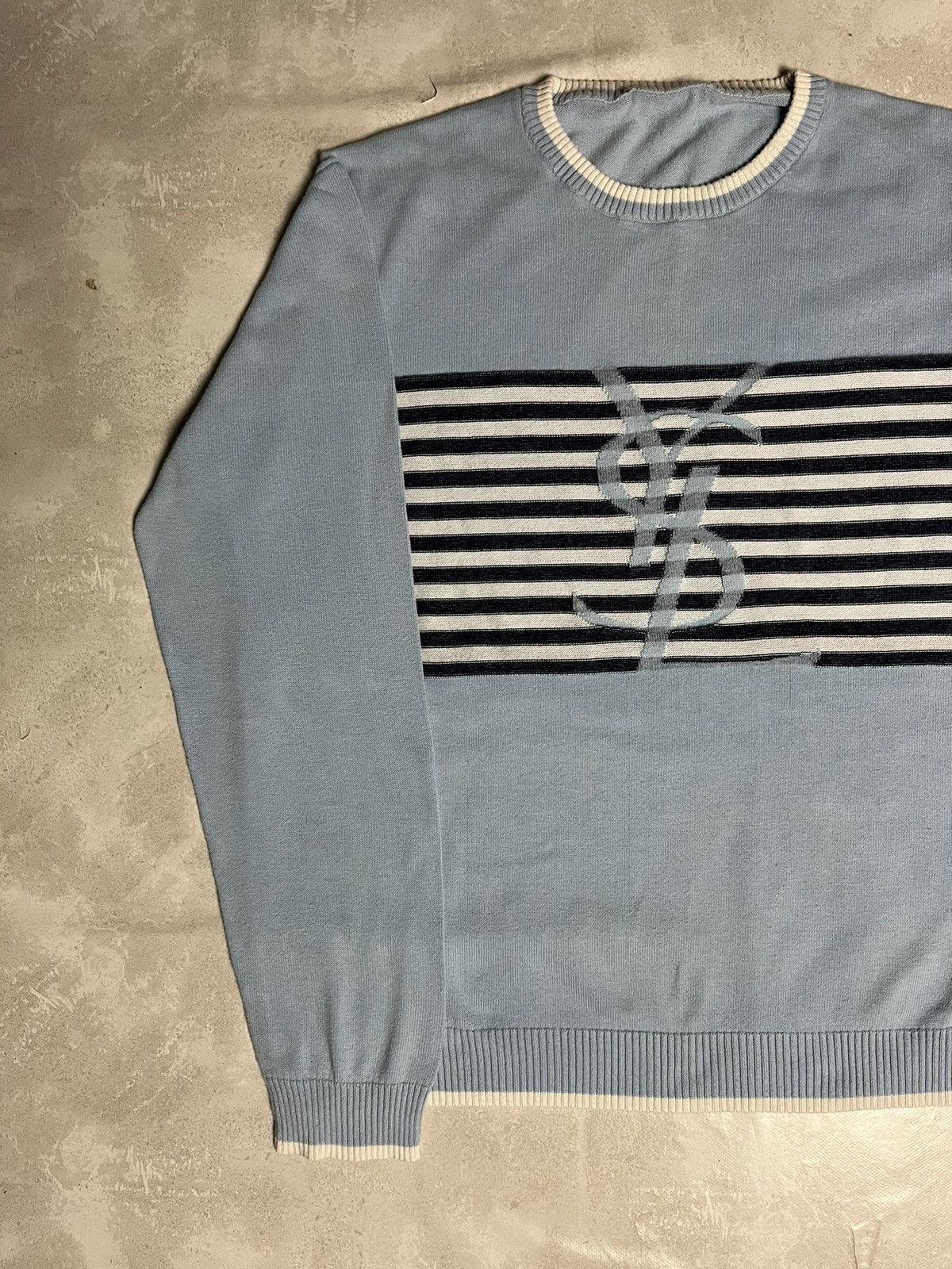 Vintage Blue YSL Sweater Yves Saint Laurent Sweater Size US M / EU 48-50 / 2 - 4 Thumbnail