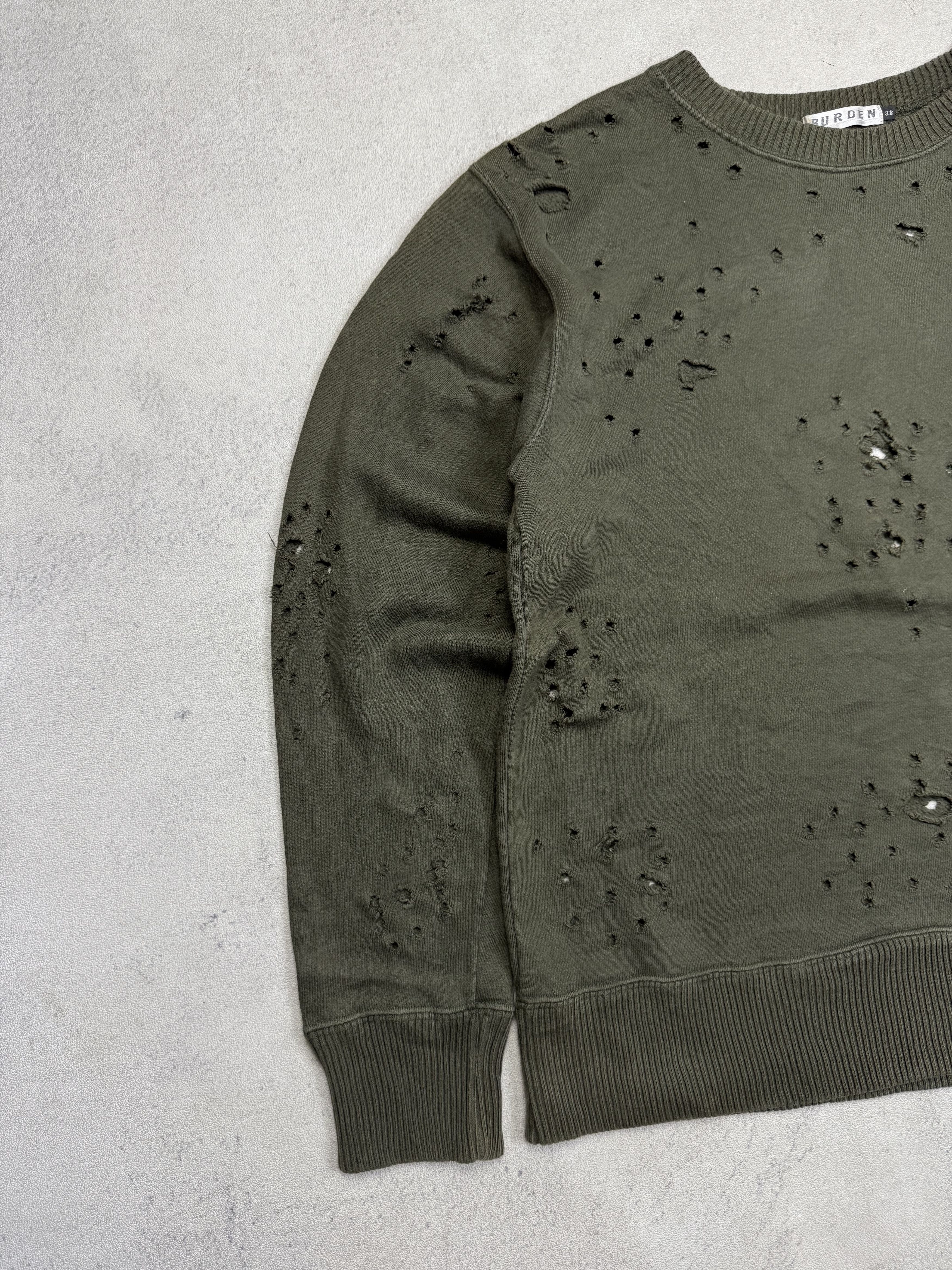 Japanese Brand Burden Distressed Destroyed Grunge Sweatshirt Crewneck Size US M / EU 48-50 / 2 - 9 Thumbnail