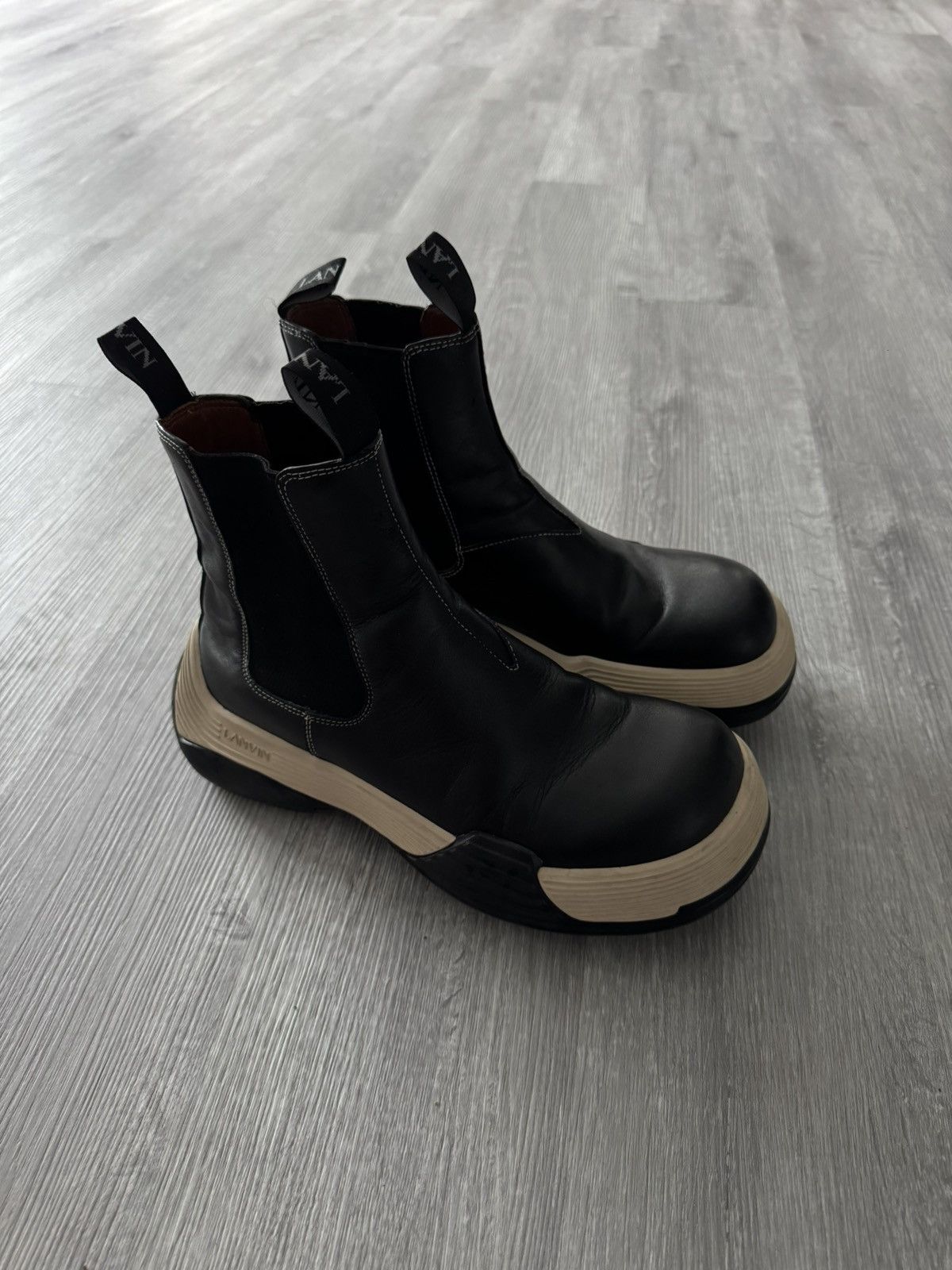 Lanvin Lanvin Black and Creme Charles Boots Size US 9.5 / EU 42-43 - 1 Thumbnail
