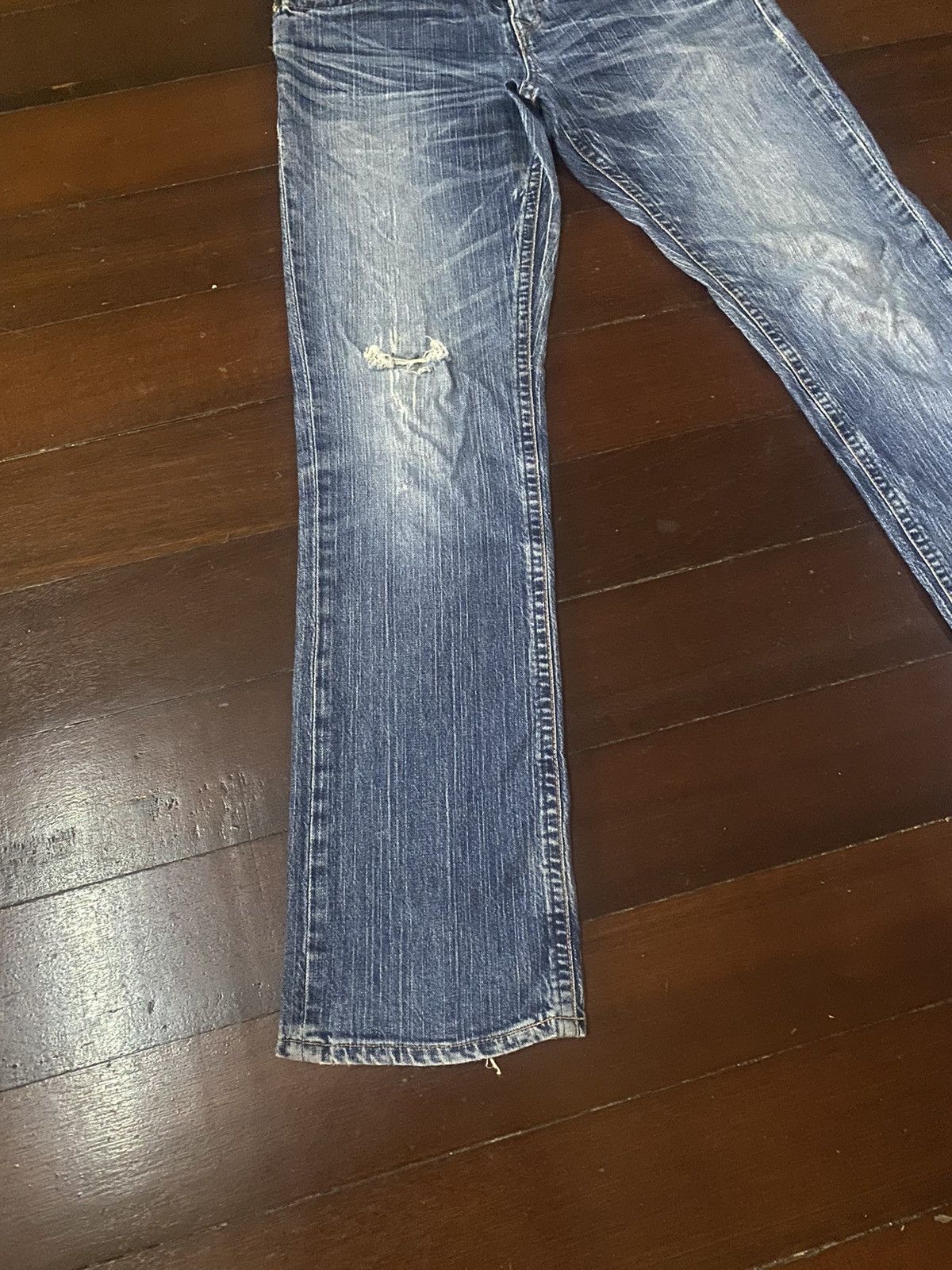Edwin Fire 🔥🔥 EDWIN BLUE TRIP distressed denim flare jeans S1 Size US 32 / EU 48 - 4 Thumbnail