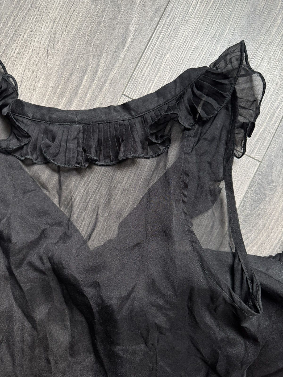 Fendi Fendi Roma Sheer Ruffle Detail Silk Chiffon Slipdress Size M / US 6-8 / IT 42-44 - 8 Thumbnail