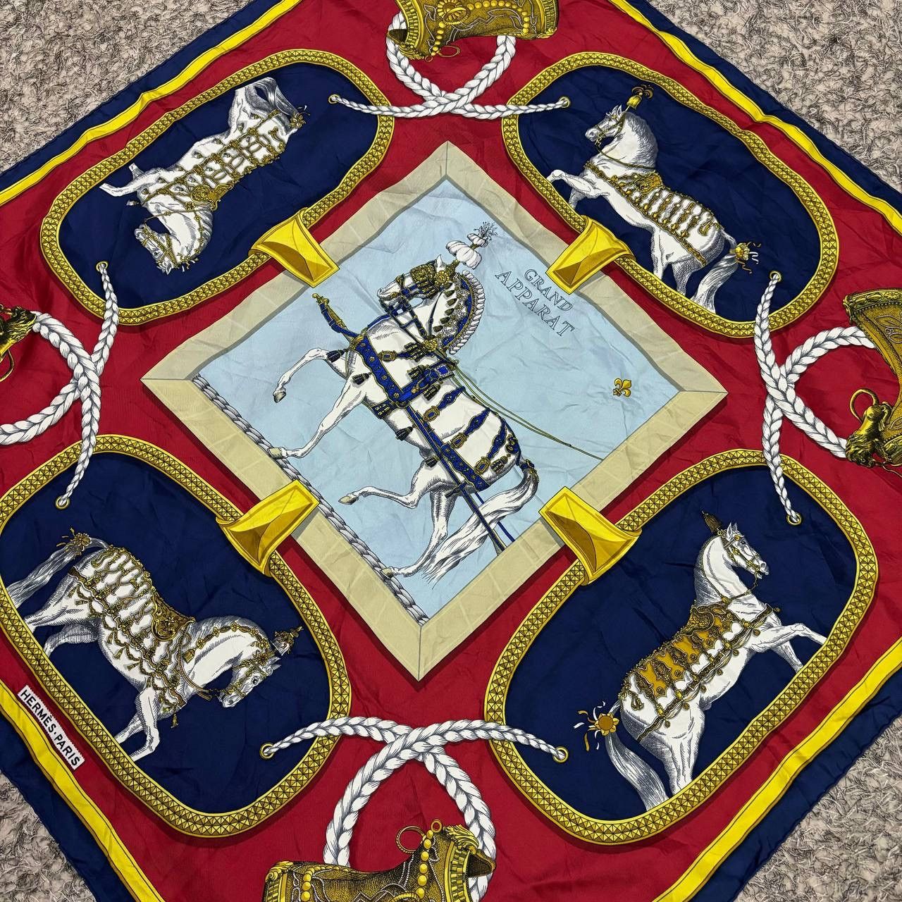 Hermes Hermes Grand Apparat Silk Scarf 90 Jacques Eudel Vintage Size ONE SIZE - 3 Thumbnail