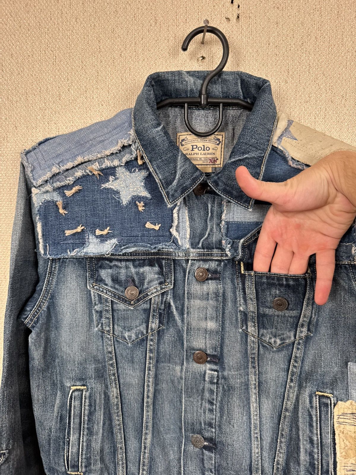 Polo Ralph Lauren Polo Ralph Lauren Patchwork Denim Trucker Jacket Sz XS Size XS / US 0-2 / IT 36-38 - 10 Thumbnail