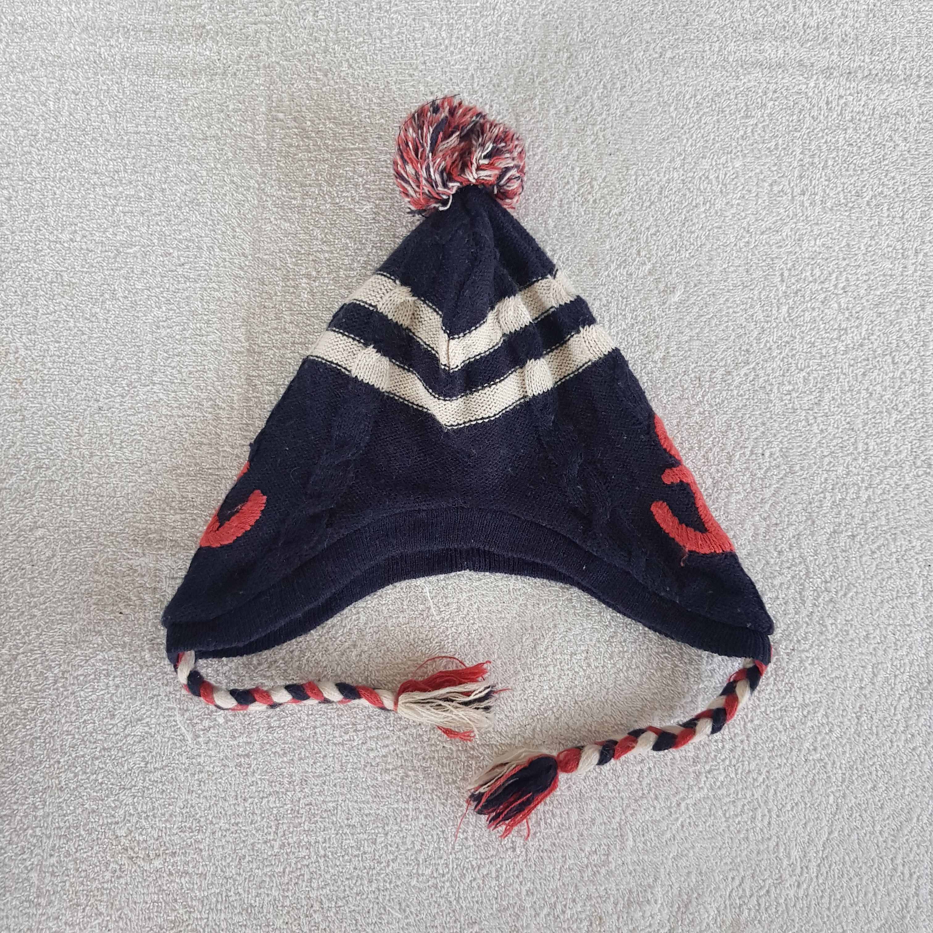 Japanese Brand Vintage Sailor Anchor Beanie Pom Pom Earflap Snow Caps Hats. Size ONE SIZE - 6 Thumbnail