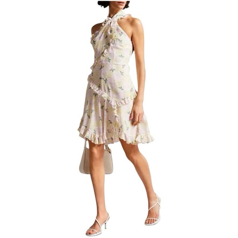 Ted Baker Ted Baker Twist Neck Mini A-line Floral Ruffle Dress Sz 16 Size XXL / US 16-18 / IT 52-54 - 24 Thumbnail
