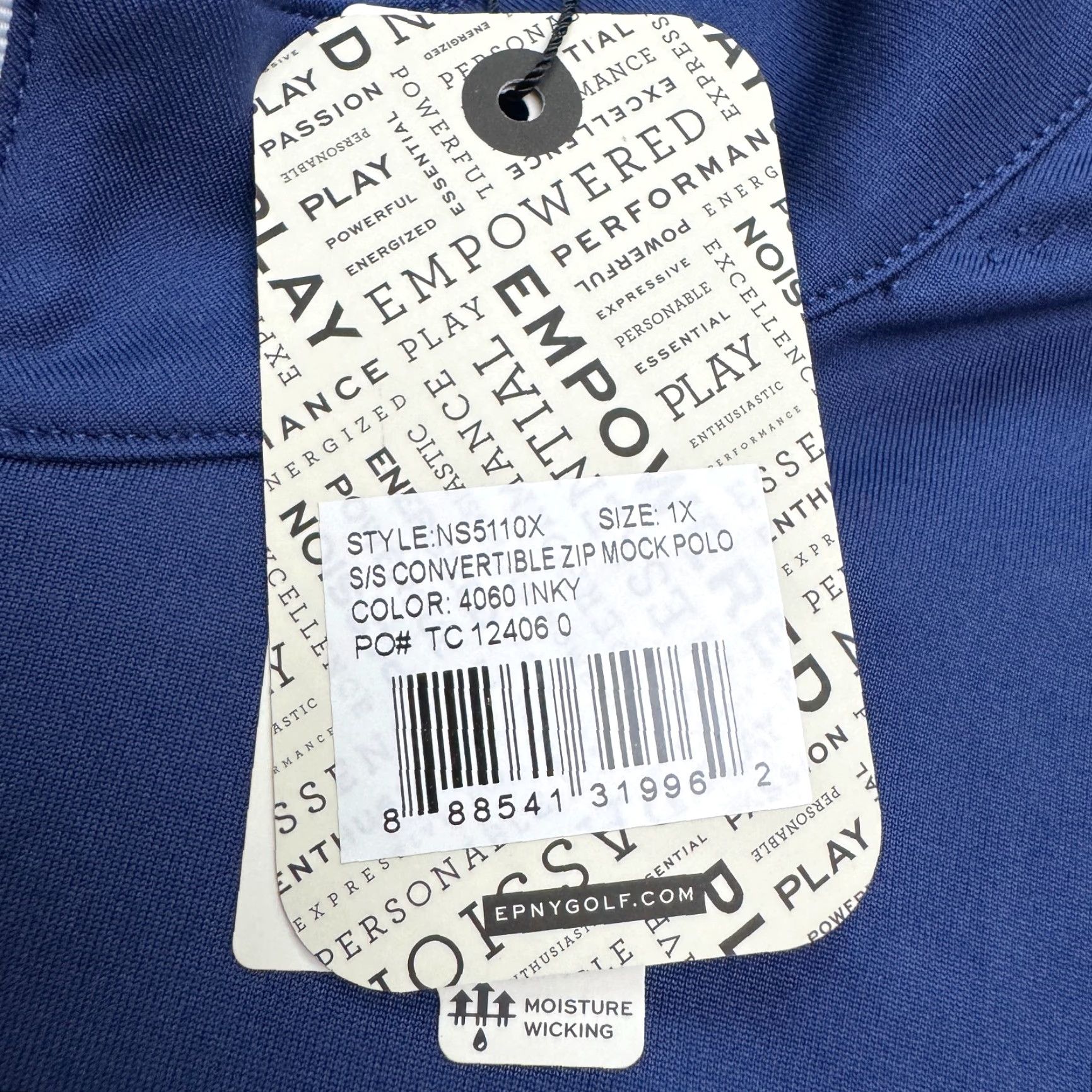 Vintage EP New York Polo Shirt Women 1X Plus Blue 1/4 Zip Mock Neck Golf NWT Performance Size XL / US 12-14 / IT 48-50 - 5 Thumbnail
