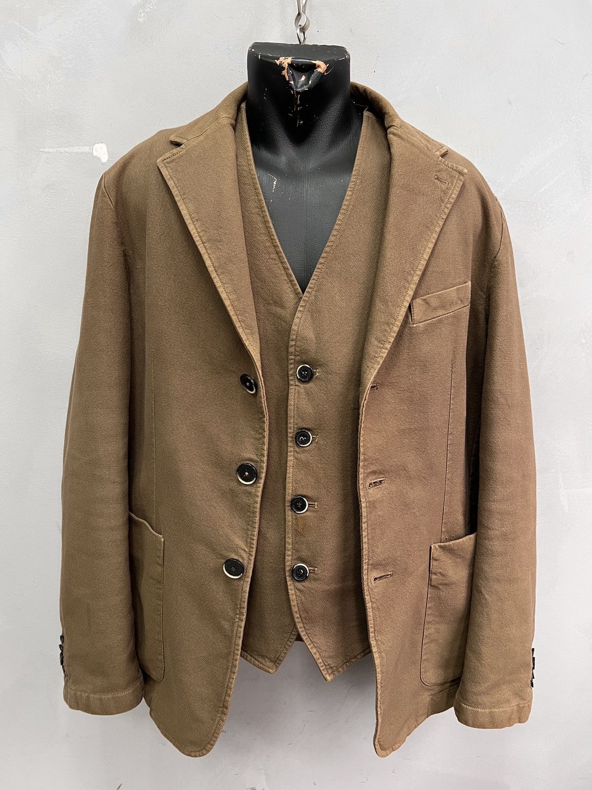 Barena Barena Brown cotton Suit three Made in Italy Size 52 Size 52R - 3 Thumbnail
