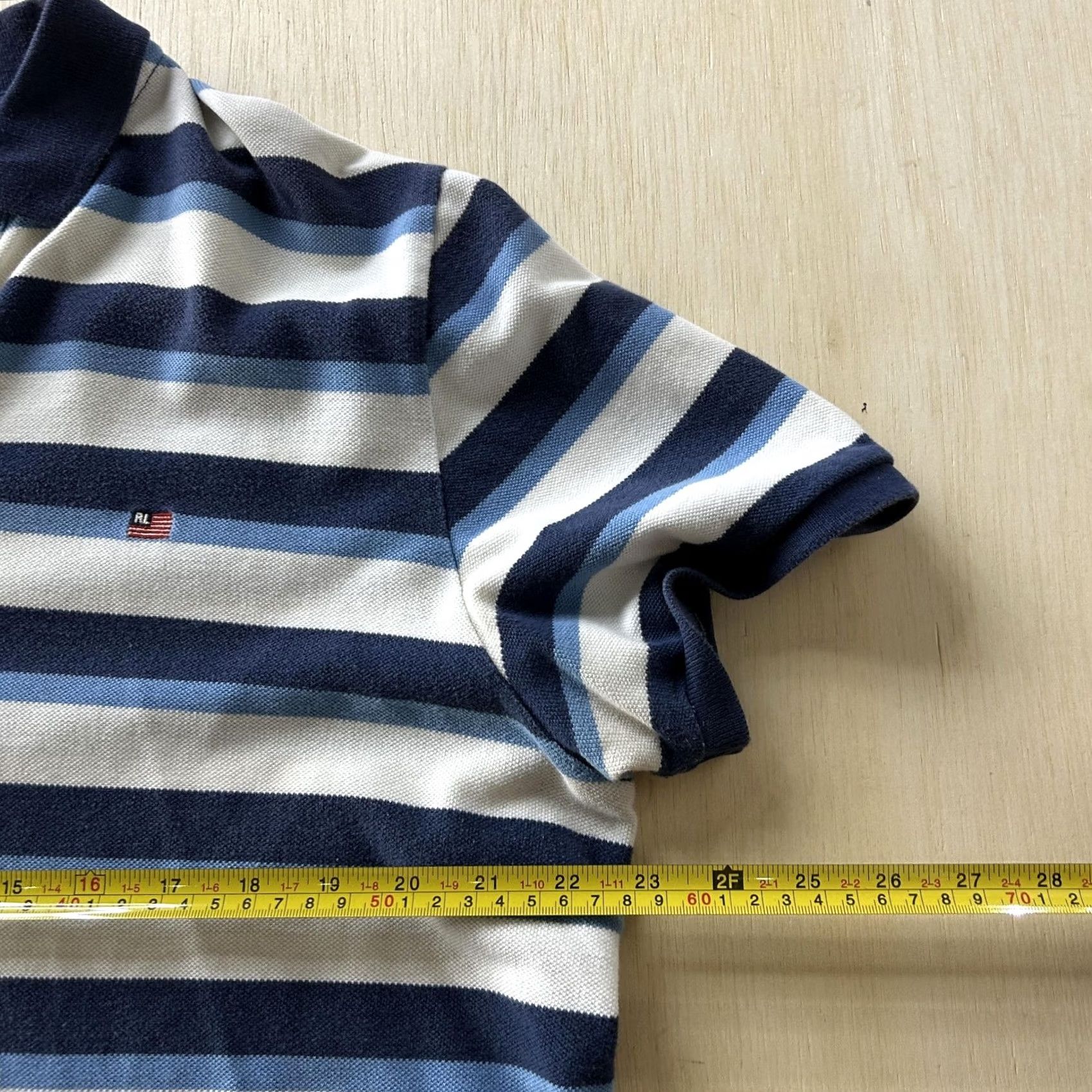 Vintage Polo Jeans Company Shirt Mens XL Blue Striped Short Sleeve RL Flag Logo Polo Size US XL / EU 56 / 4 - 6 Thumbnail