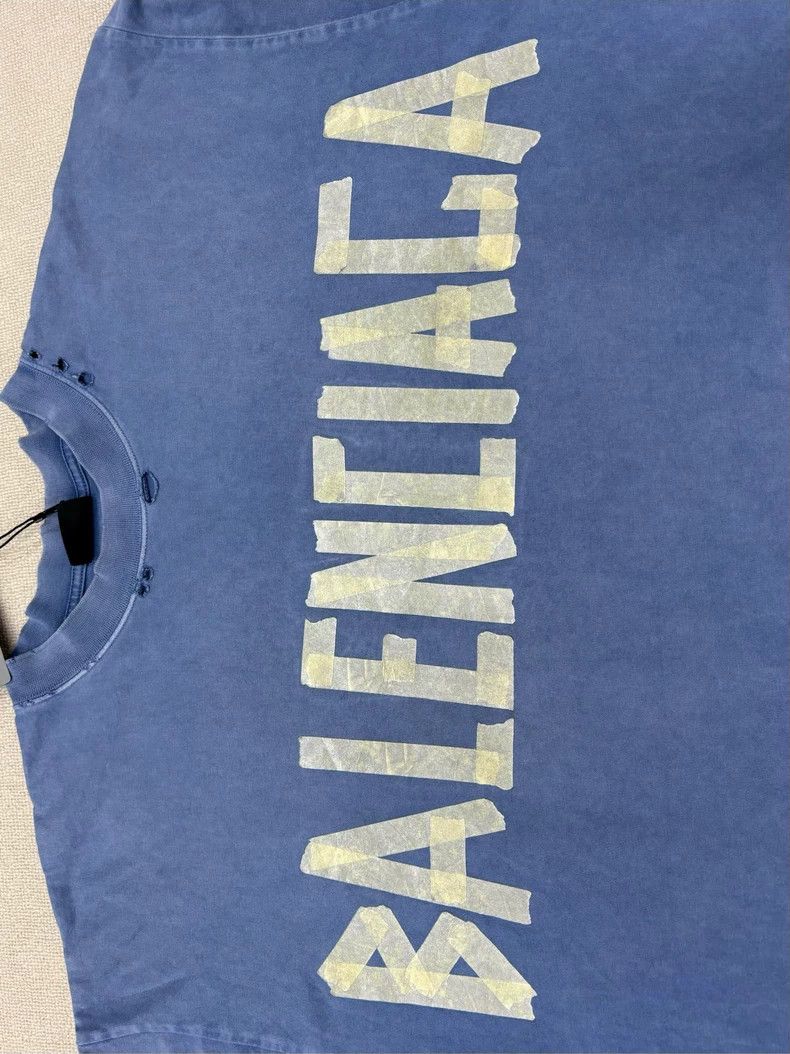 Balenciaga Balenciaga Tape Type T-Shirt Medium Fit In Faded Tape Lette Size US XL / EU 56 / 4 - 3 Thumbnail