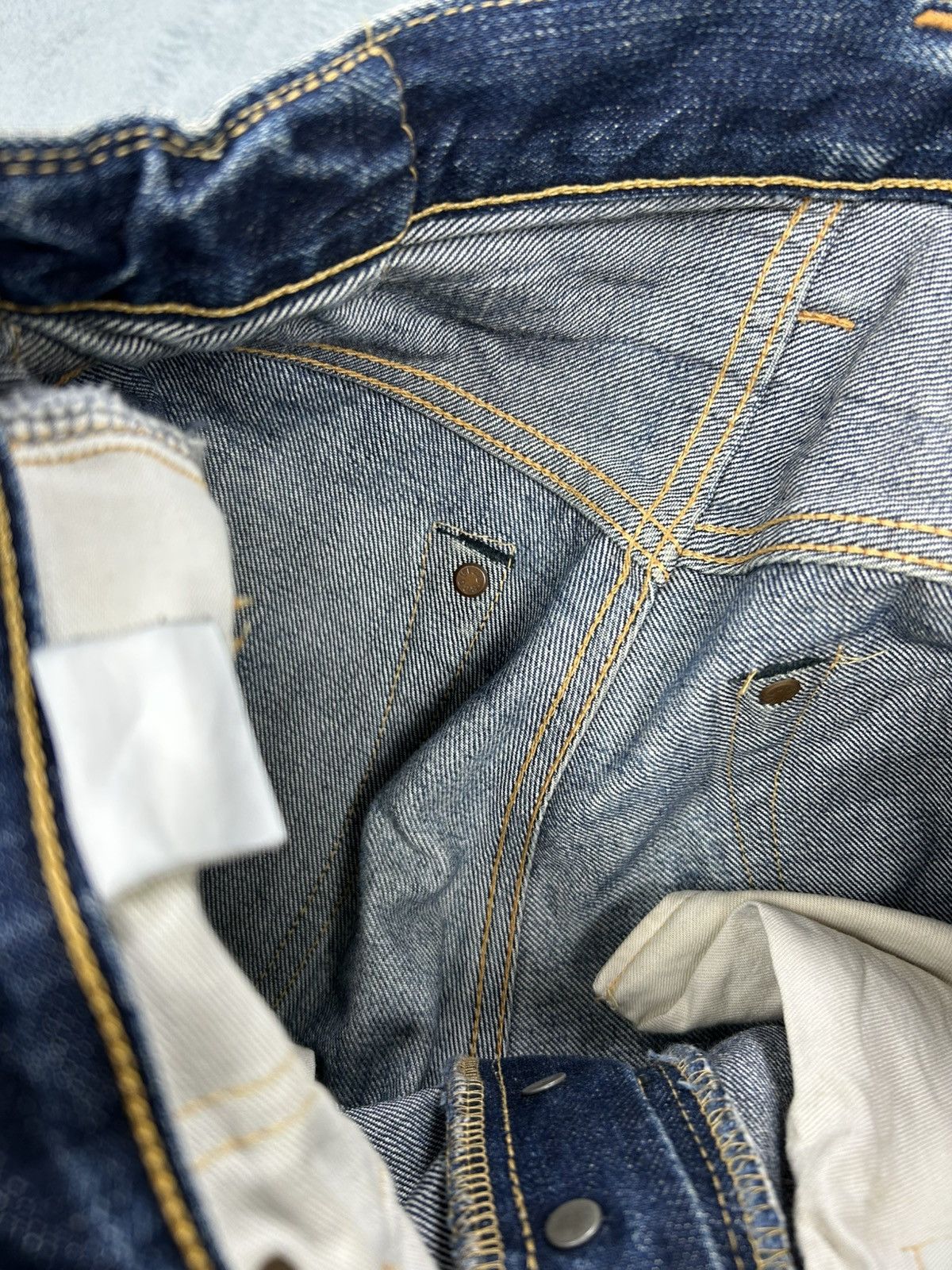 Sugar Cane Vintage Sewing Chop Denim Jeans Size US 28 / EU 44 - 7 Thumbnail