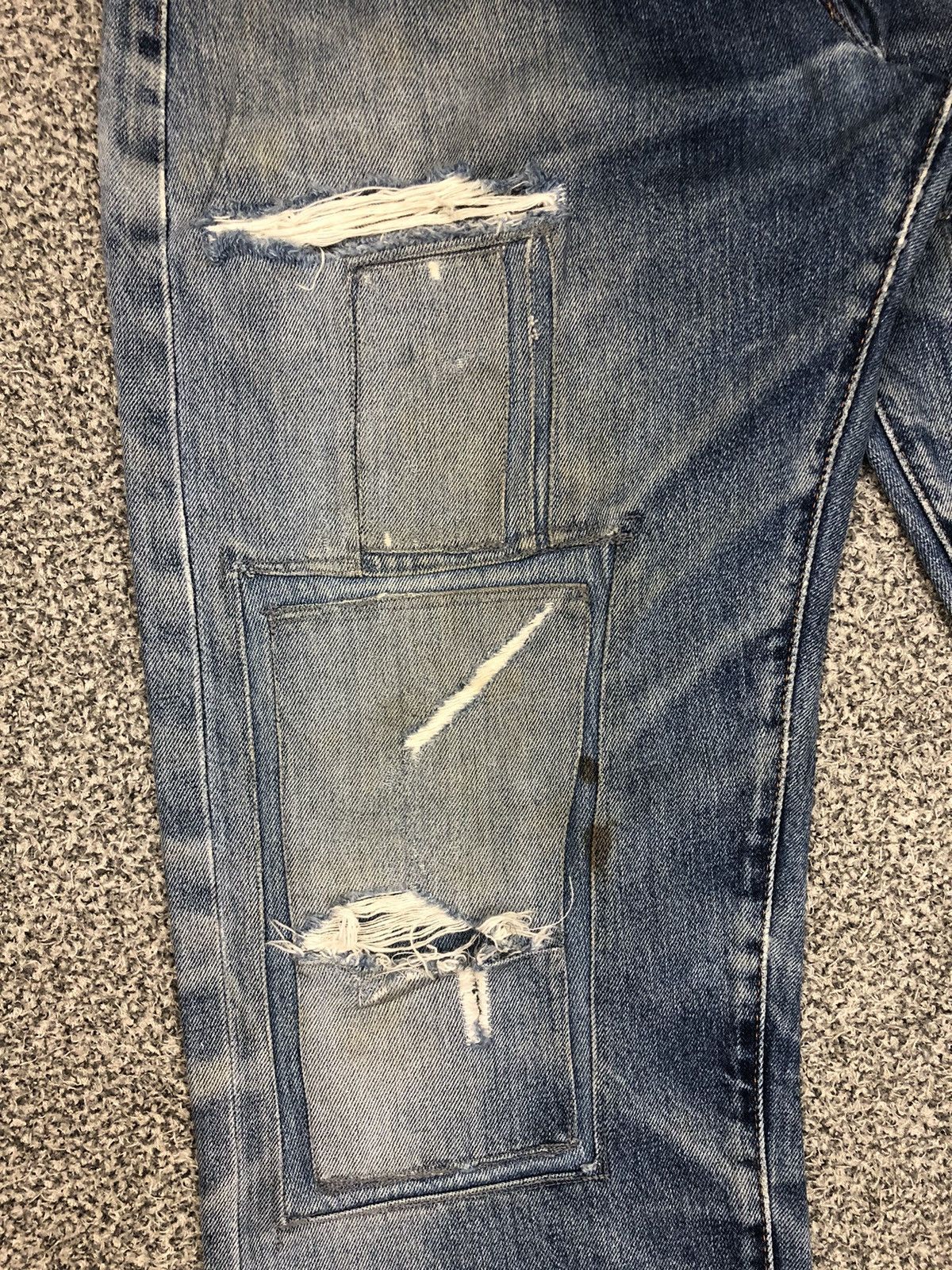 Japanese Brand × Levi's × Vintage Vintage 90s Distressed Levis 551 ZXX Salvage Jeans Size US 32 / EU 48 - 4 Thumbnail