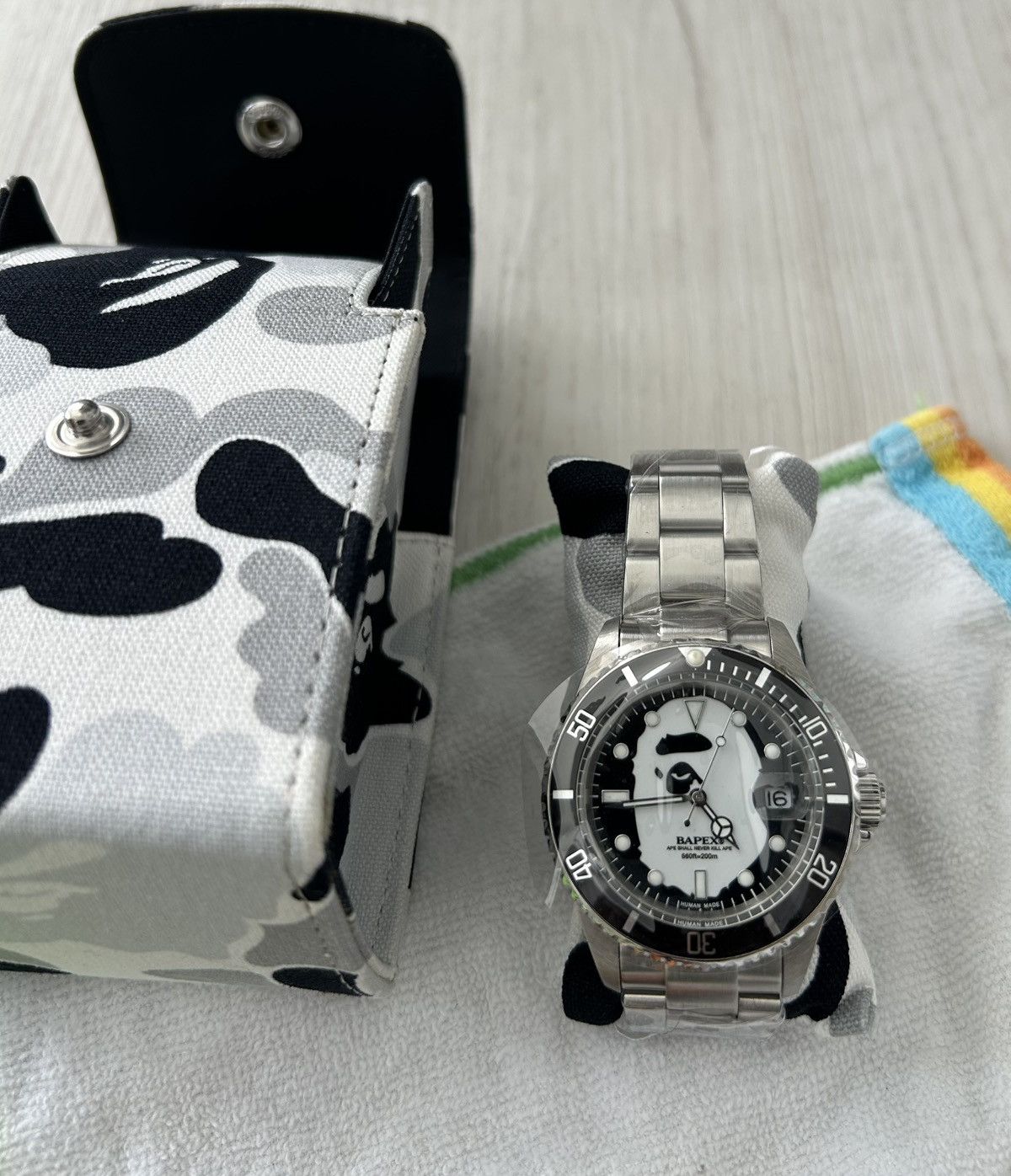 RARE OG A BATHING APE BIG FACE SILVER BAPEX