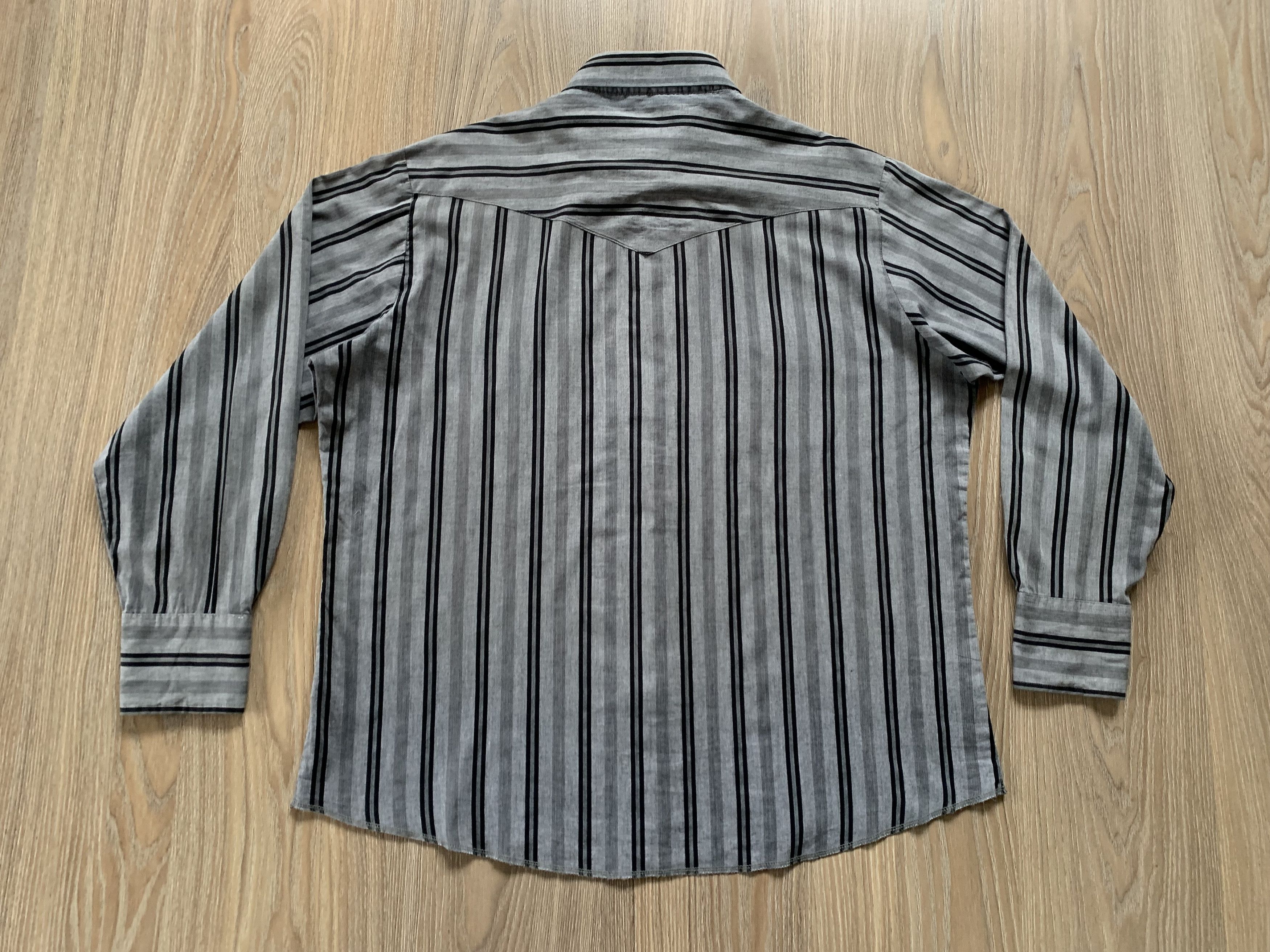 Wrangler Vintage Rustler Wrangler Snap Stripe Western Cowboy Shirt Size US XL / EU 56 / 4 - 3 Thumbnail