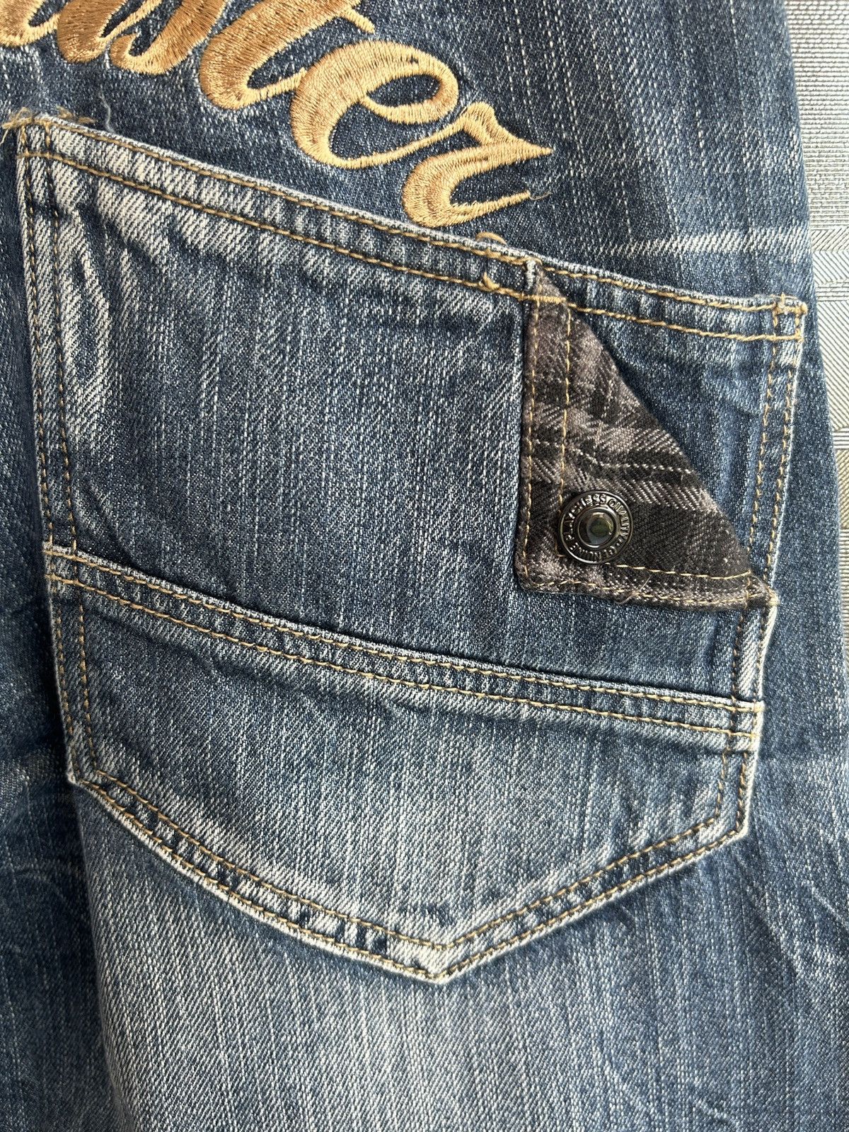 If Six Was Nine Vintage Gang Buster Spellout Distressed Pant Size US 29 - 9 Thumbnail