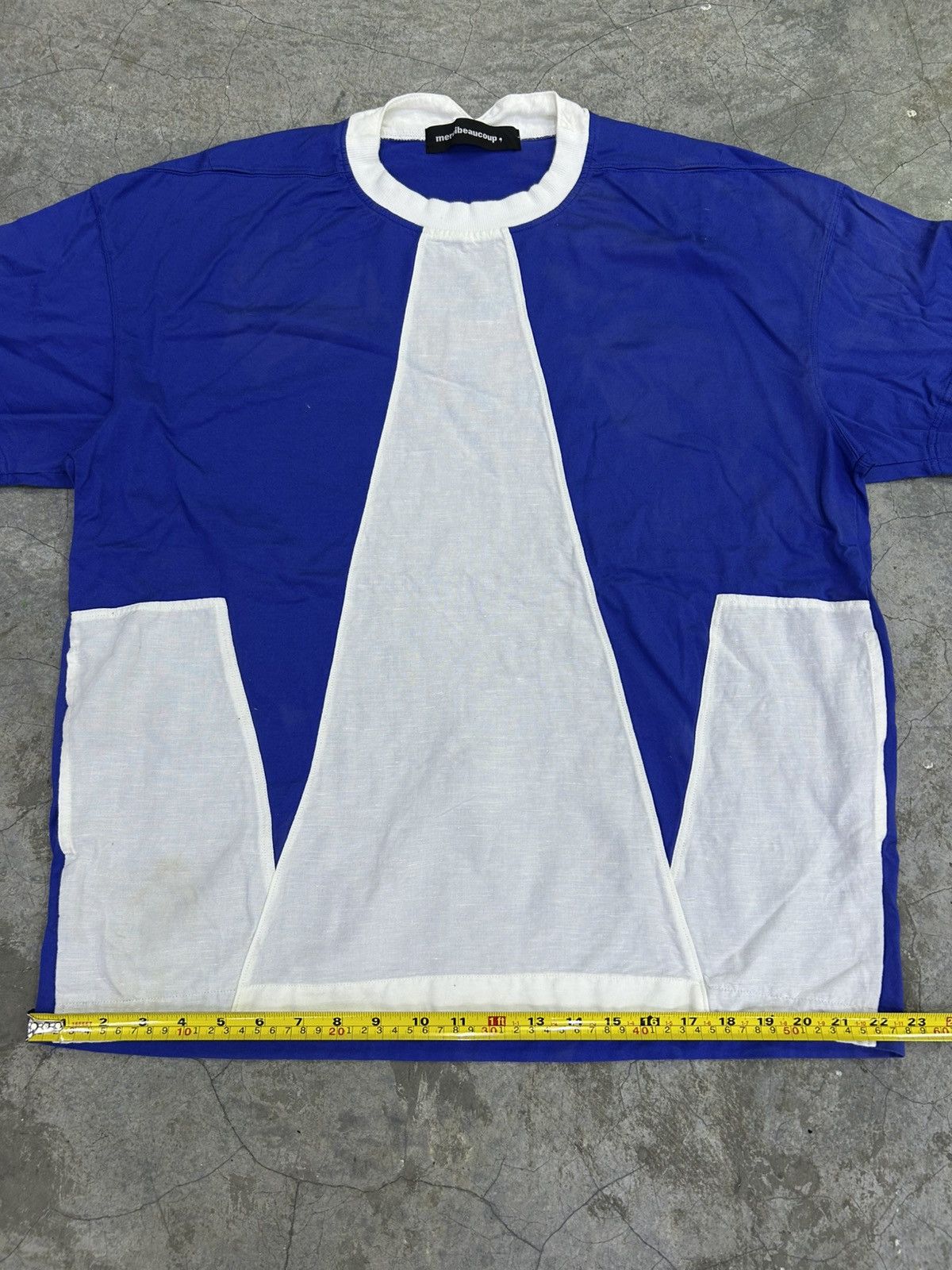 mercibeaucoup Mercibeaucoup Blue & White Geometric Panel Tee Size US L / EU 52-54 / 3 - 12 Thumbnail