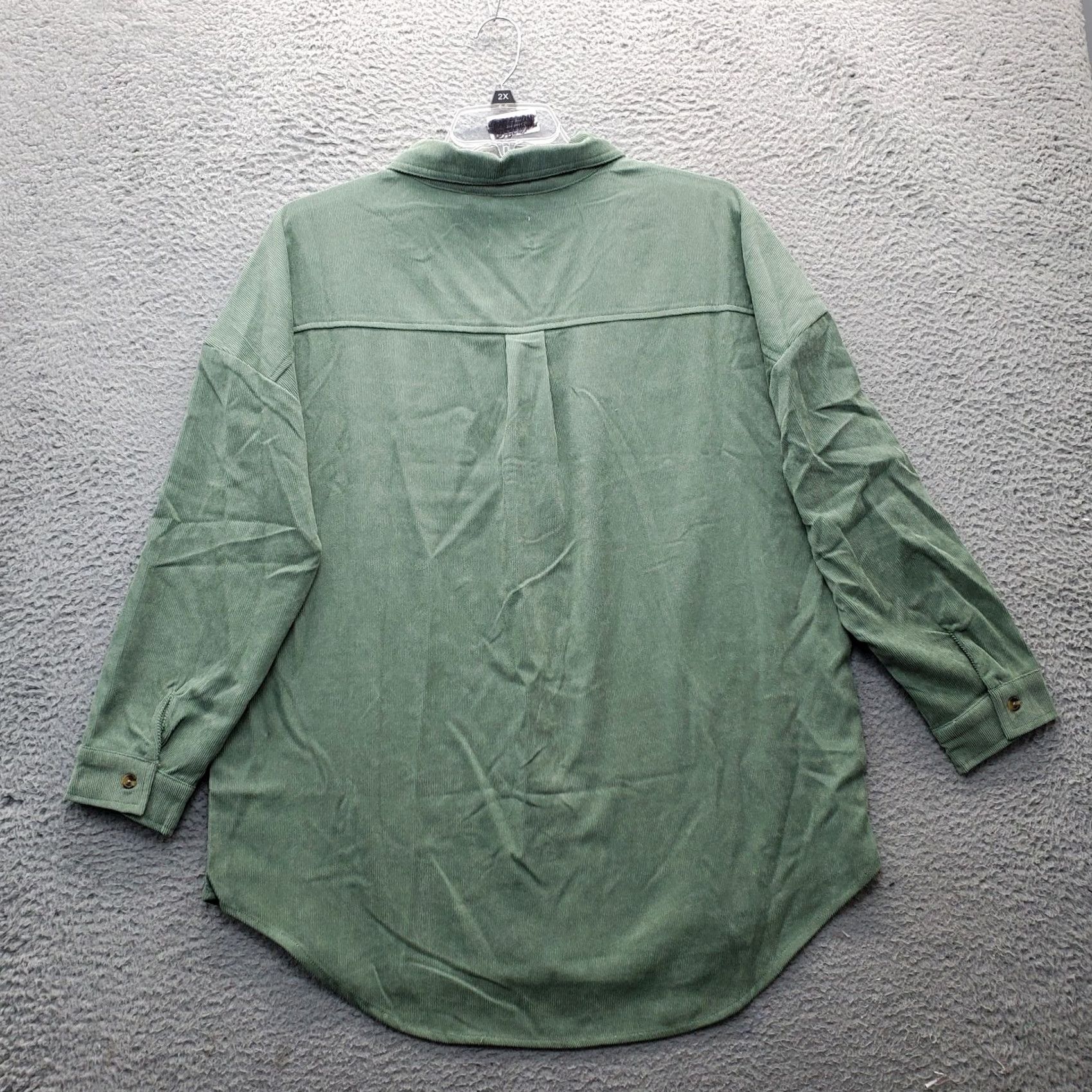 Vintage Cisono Outerwear Shirt Womens L Green Collared Button-Down Stretch Pocketed Casual Shirt Size L / US 10 / IT 46 - 2 Thumbnail