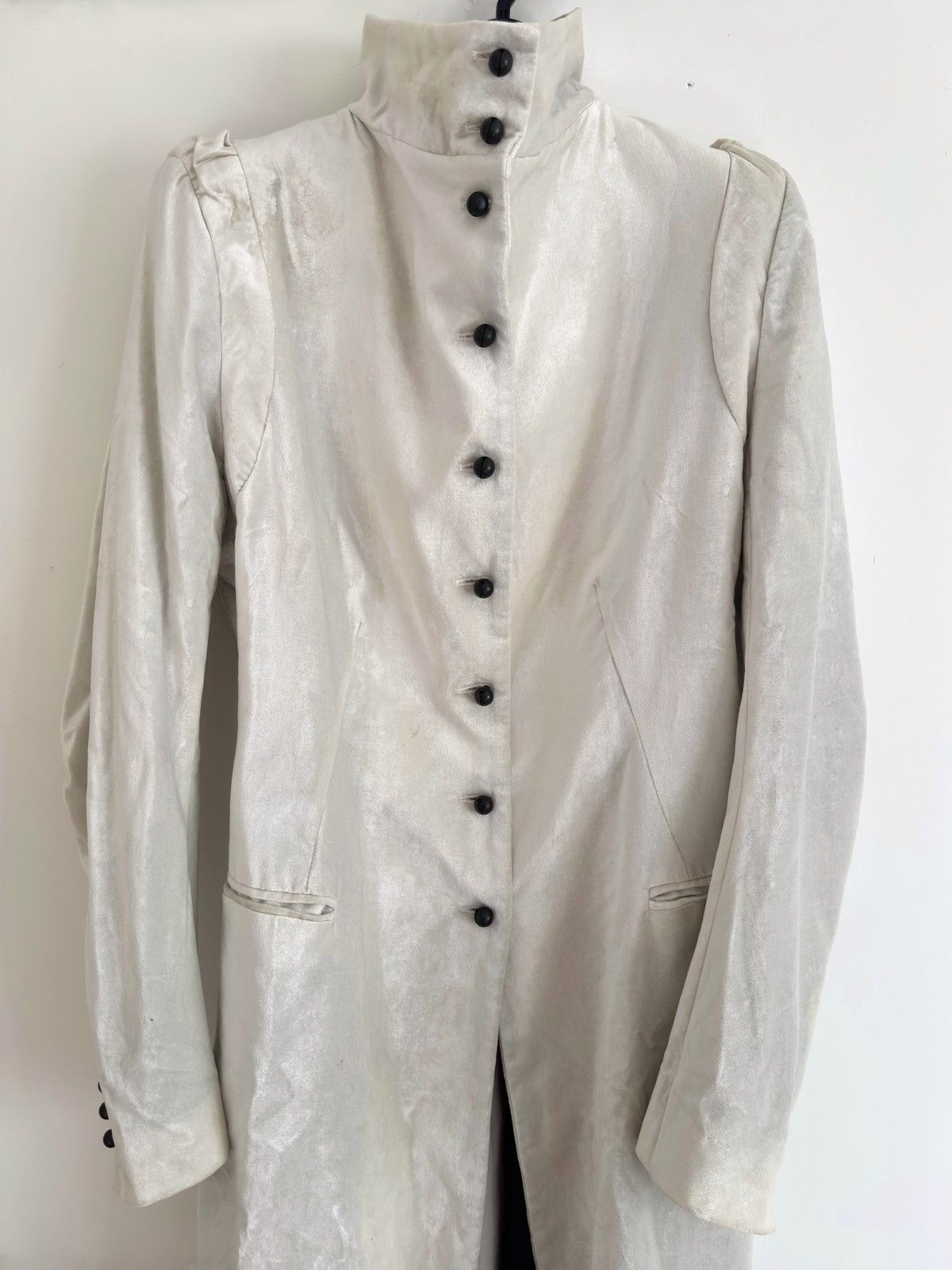 Ann Demeulemeester Ann Demeulemeester White Velvet Coat Size S / US 4 / IT 40 - 3 Thumbnail