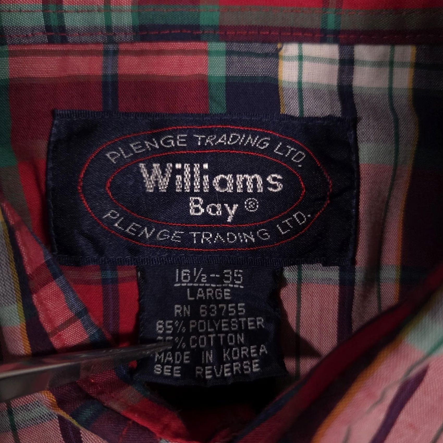 Vintage VINTAGE Williams Bay Shirt Mens Large Red Western Pearl Snap Long Sleeve Cowboy Size US L / EU 52-54 / 3 - 5 Thumbnail
