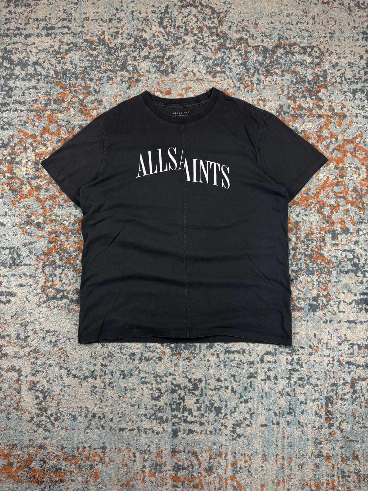 Allsaints × Designer Allsaints split big logo spellout washed tee Size US M / EU 48-50 / 2 - 1 Thumbnail