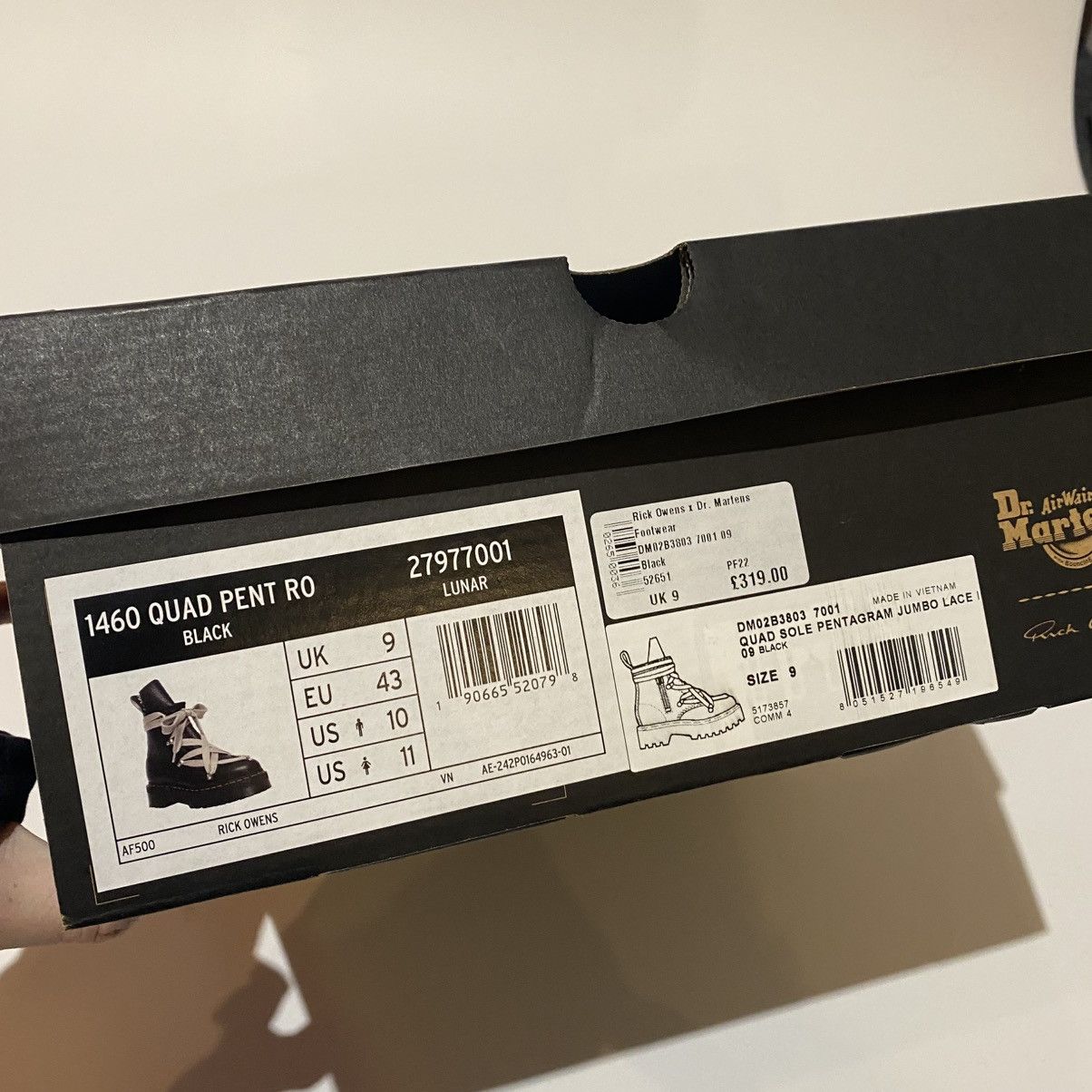 Dr. Martens × Rick Owens DR. MARTENS x RICK OWENS 1460 Quad Pentalace Platform Boots Size US 10 / EU 43 - 8 Thumbnail