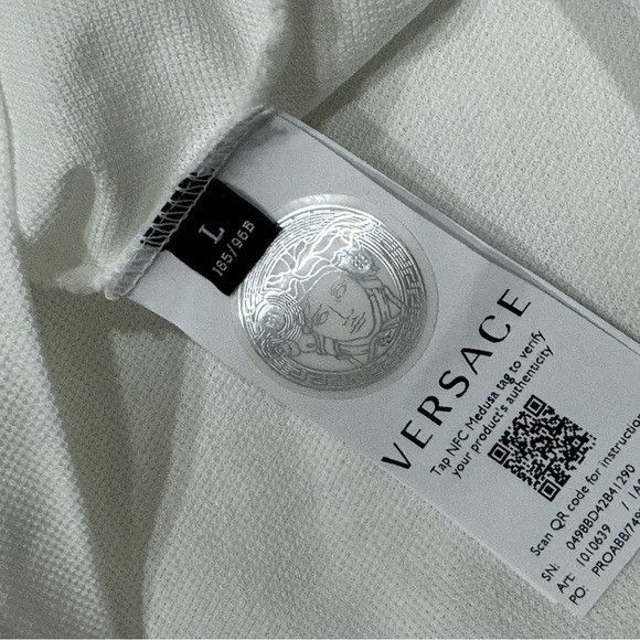 Versace Versace Seashell Baroque-Logo Polo Shirt White Gold Men’s La Size US L / EU 52-54 / 3 - 4 Thumbnail