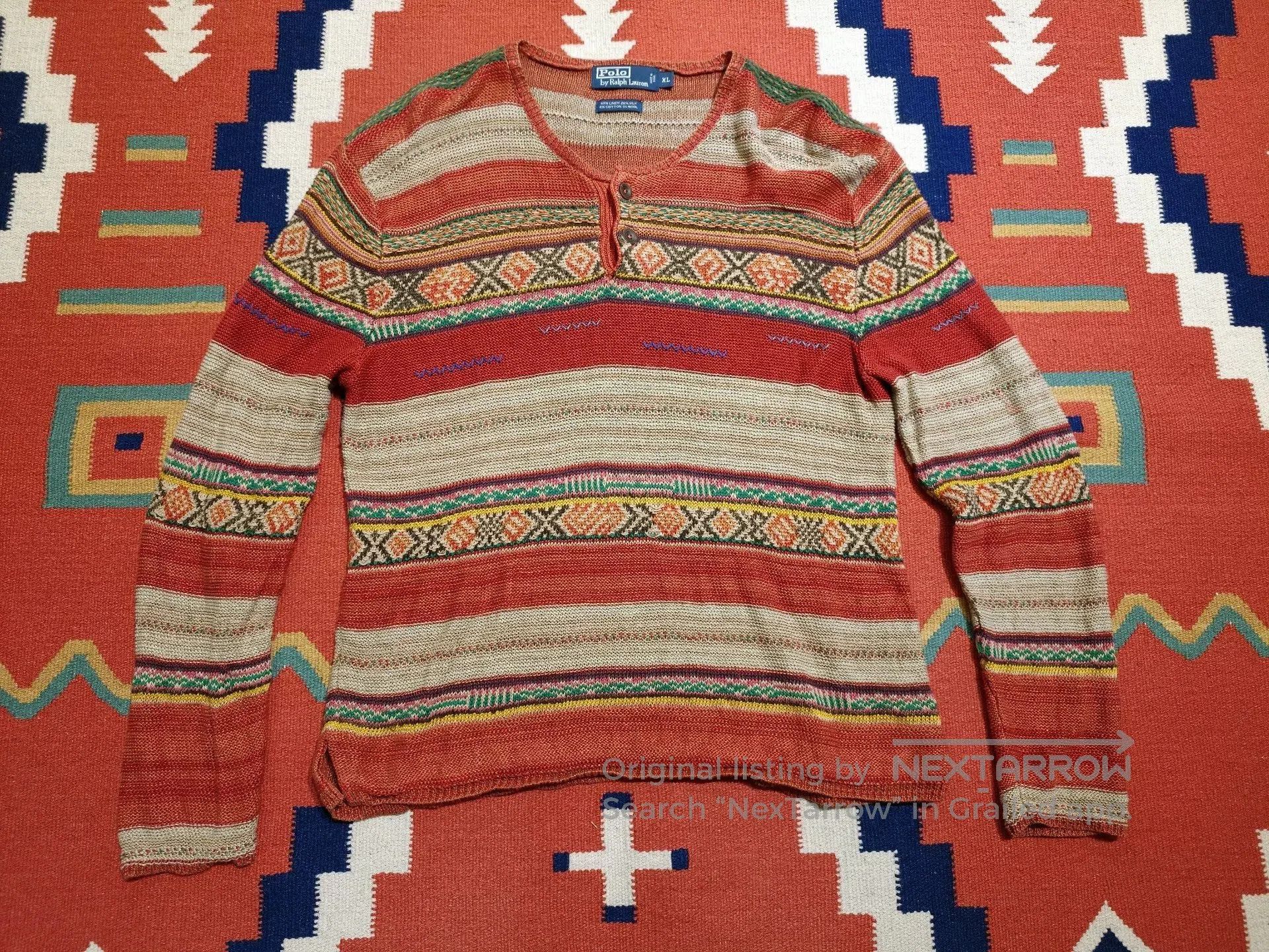 Polo Ralph Lauren Ralph Lauren Henley Knit Sweater. Size US XL / EU 56 / 4 - 1 Thumbnail
