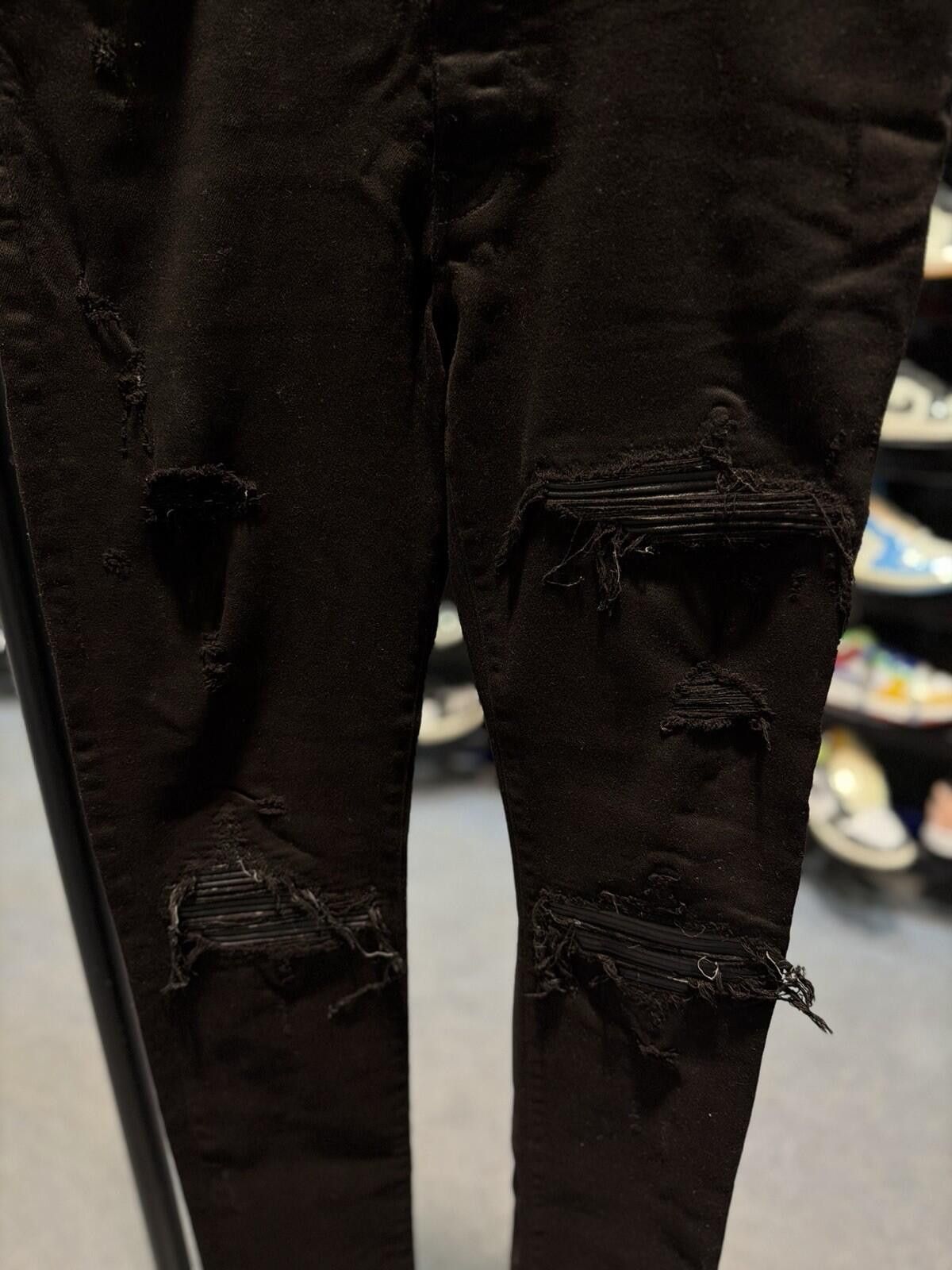 Amiri Size 33 - Amiri Black Pants MX1 Black Patch Jeans Size US 33 - 6 Thumbnail