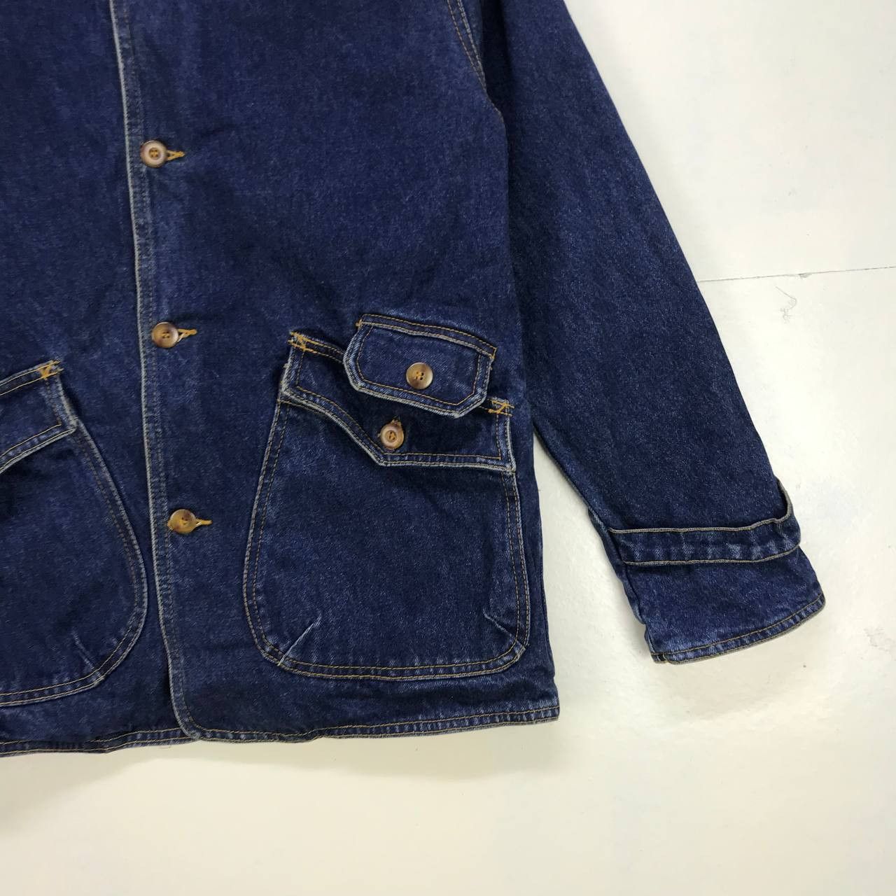 London Fog Vintage London Fog Collarless Denim Jacket Size US S / EU 44-46 / 1 - 9 Thumbnail