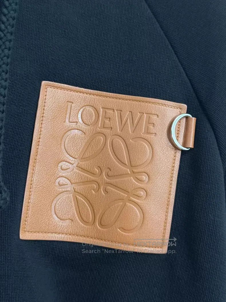 Loewe Loewe Leather Badge Big Logo Black Hoodie Size M / US 6-8 / IT 42-44 - 2 Thumbnail