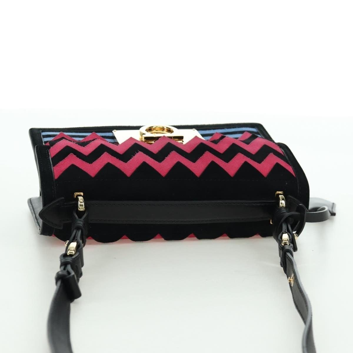 Salvatore Ferragamo Salvatore Ferragamo Suede Gancini Shoulder Bag Black Size ONE SIZE - 5 Thumbnail