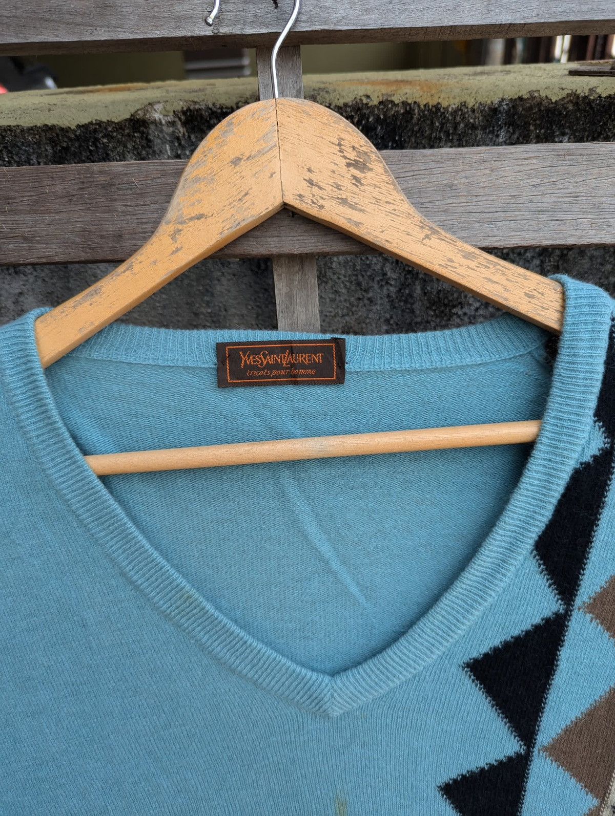 Yves Saint Laurent Yves Saint Laurent Sweatshirt V neck Size US L / EU 52-54 / 3 - 3 Thumbnail