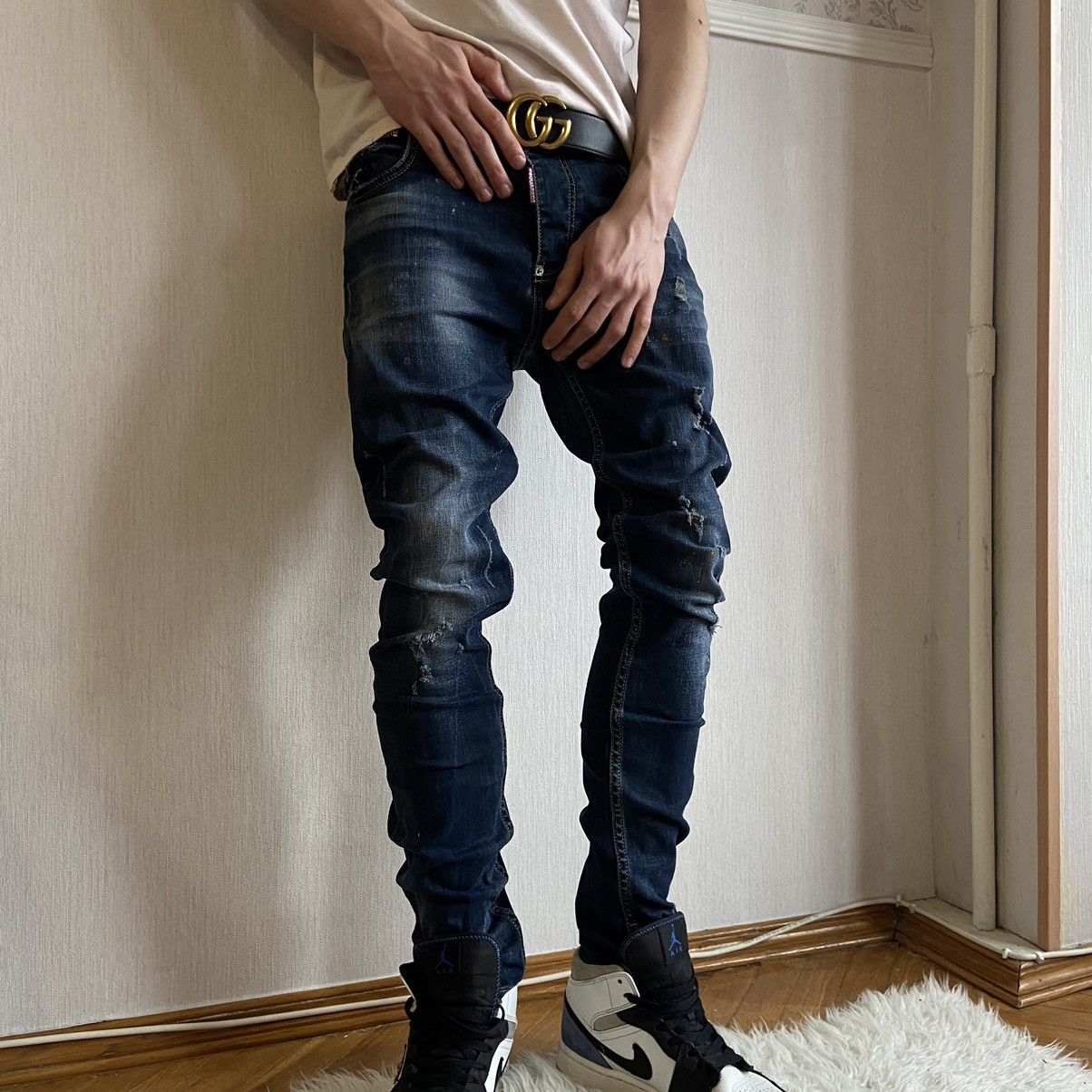 Dsquared2 × Japanese Brand 📌 Crazy Dsquared2 Y2k Distressed Skinny Jeans Size US 30 / EU 46 - 9 Thumbnail