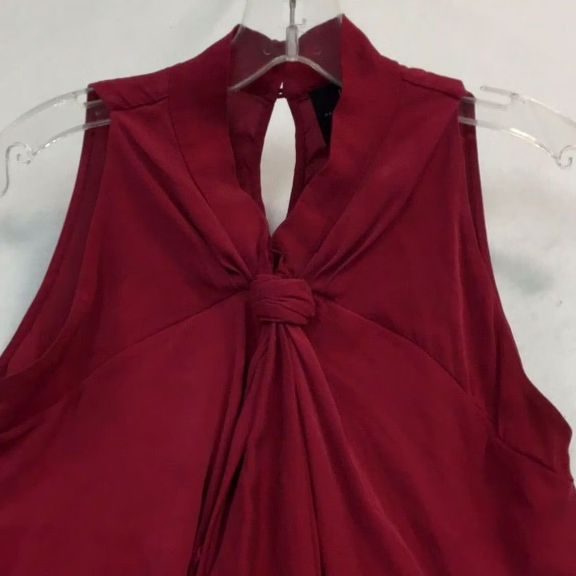 Vintage KNOT Women Silk Knot Top Tank Dark Red Size 6 Women’s Tank Silk Knot Top 6 Dark Red Worn By Diane Von Furstenberg Size M / US 6-8 / IT 42-44 - 3 Thumbnail