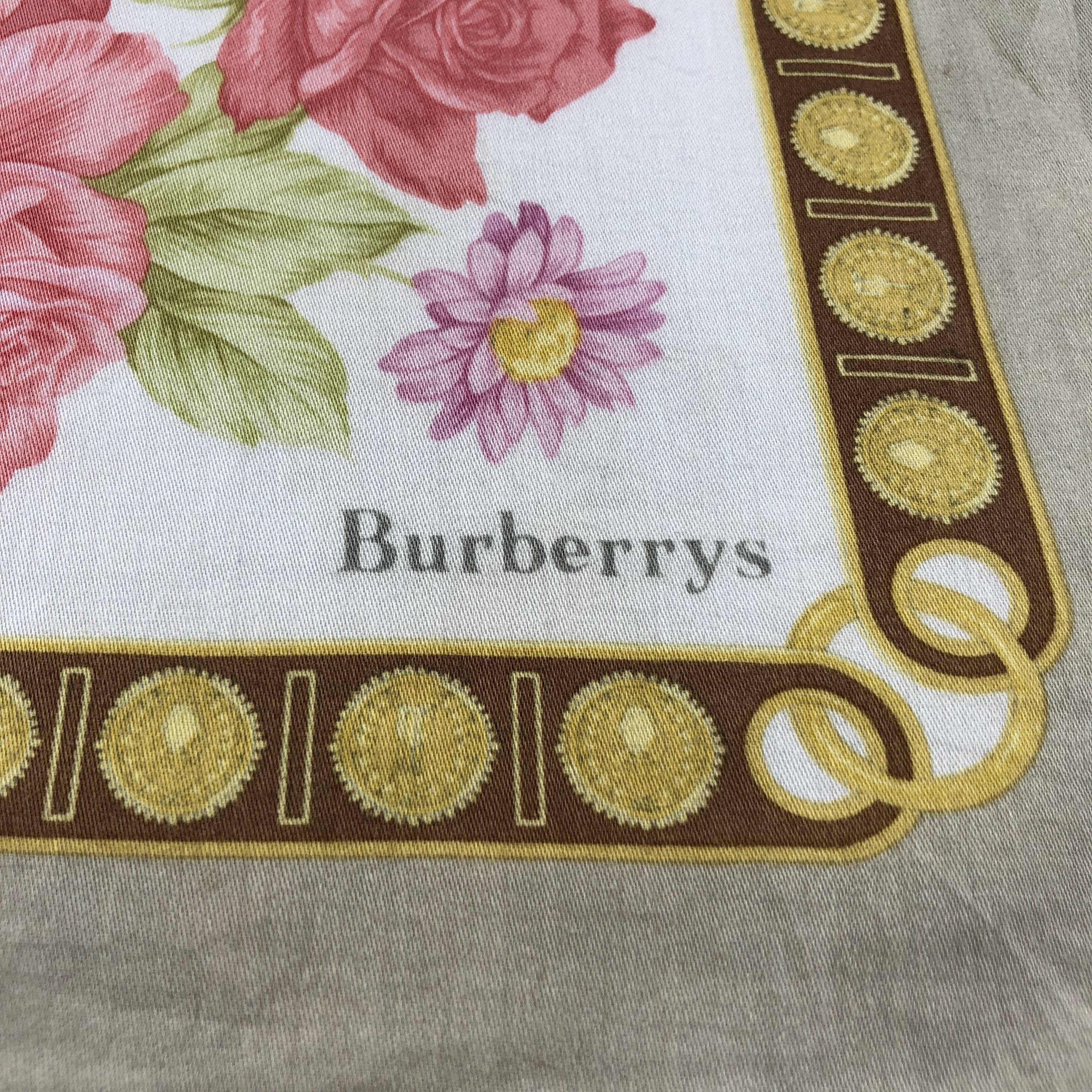 Burberry Burberrys Floral Handkerchief Neckerchief Bandana H1512 Size ONE SIZE - 4 Thumbnail