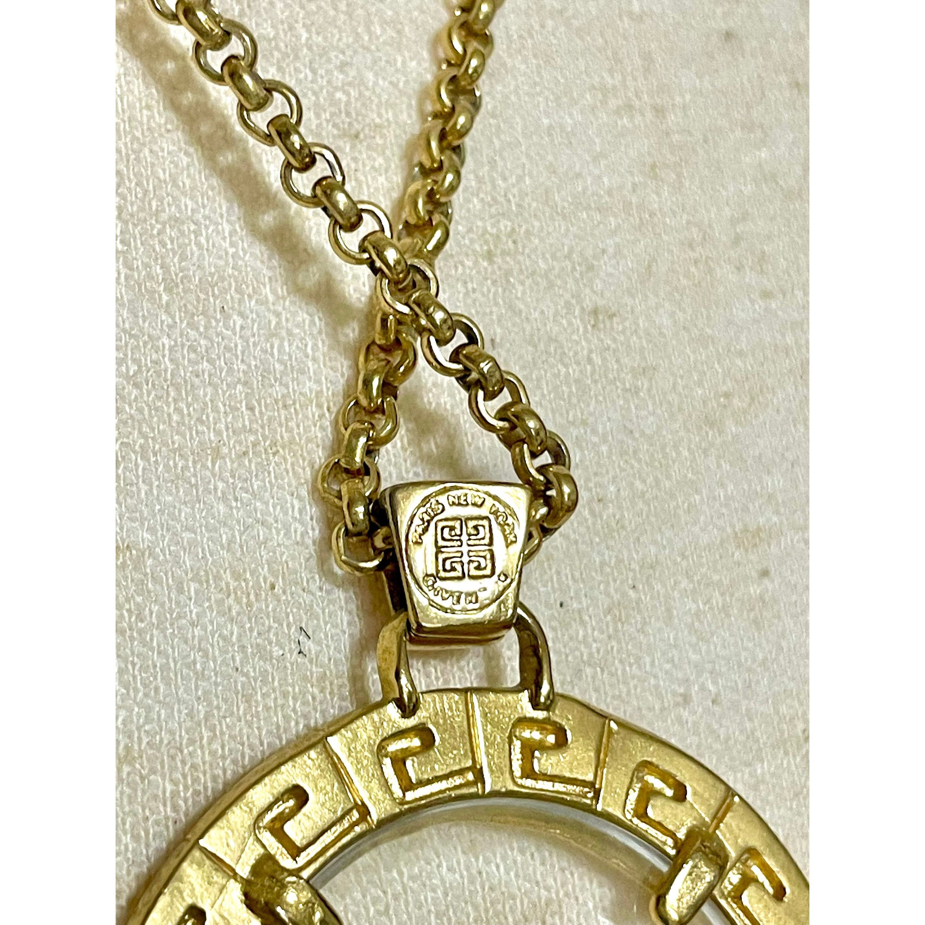 Givenchy Vintage Givenchy golden chain necklace with round loupe top. Size ONE SIZE - 6 Thumbnail