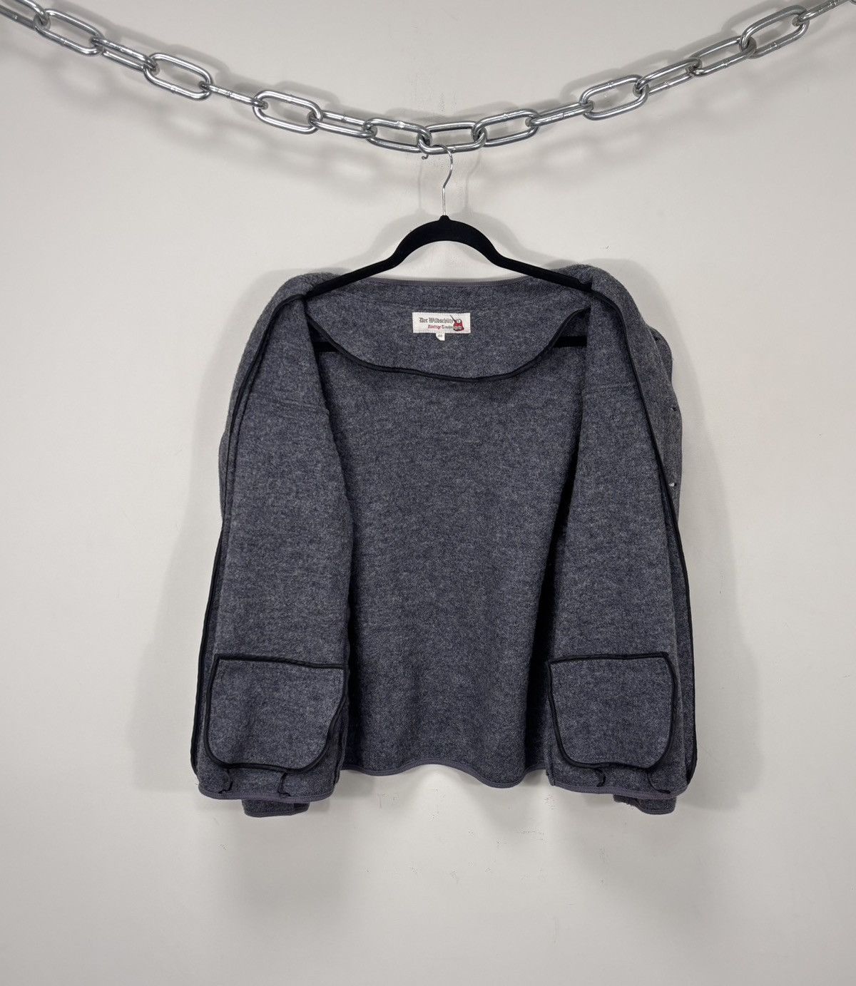 Other Vintage Der Wildschutz Trachten Grey Wool Cardigan Jacket Size L / US 10 / IT 46 - 12 Thumbnail