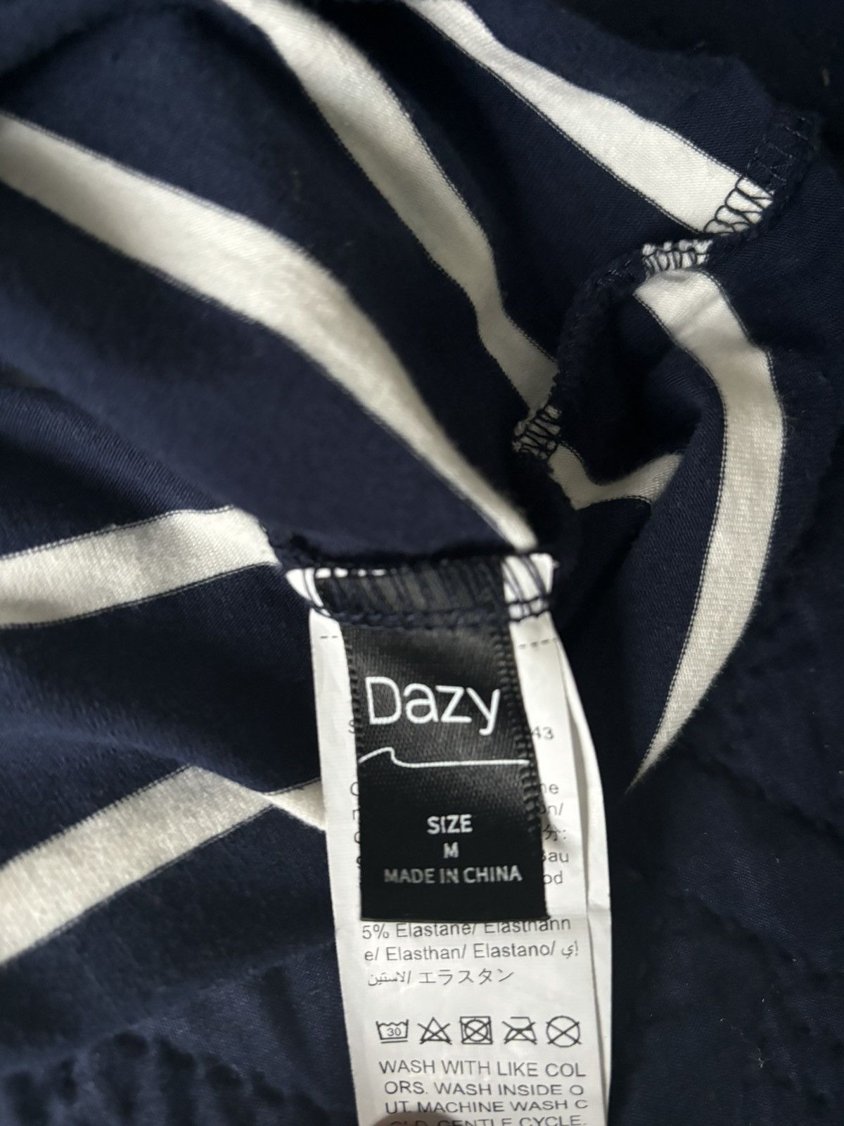 Shein Dazy x SHEIN Blue & White Striped T-Shirt Size US M / EU 48-50 / 2 - 2 Thumbnail