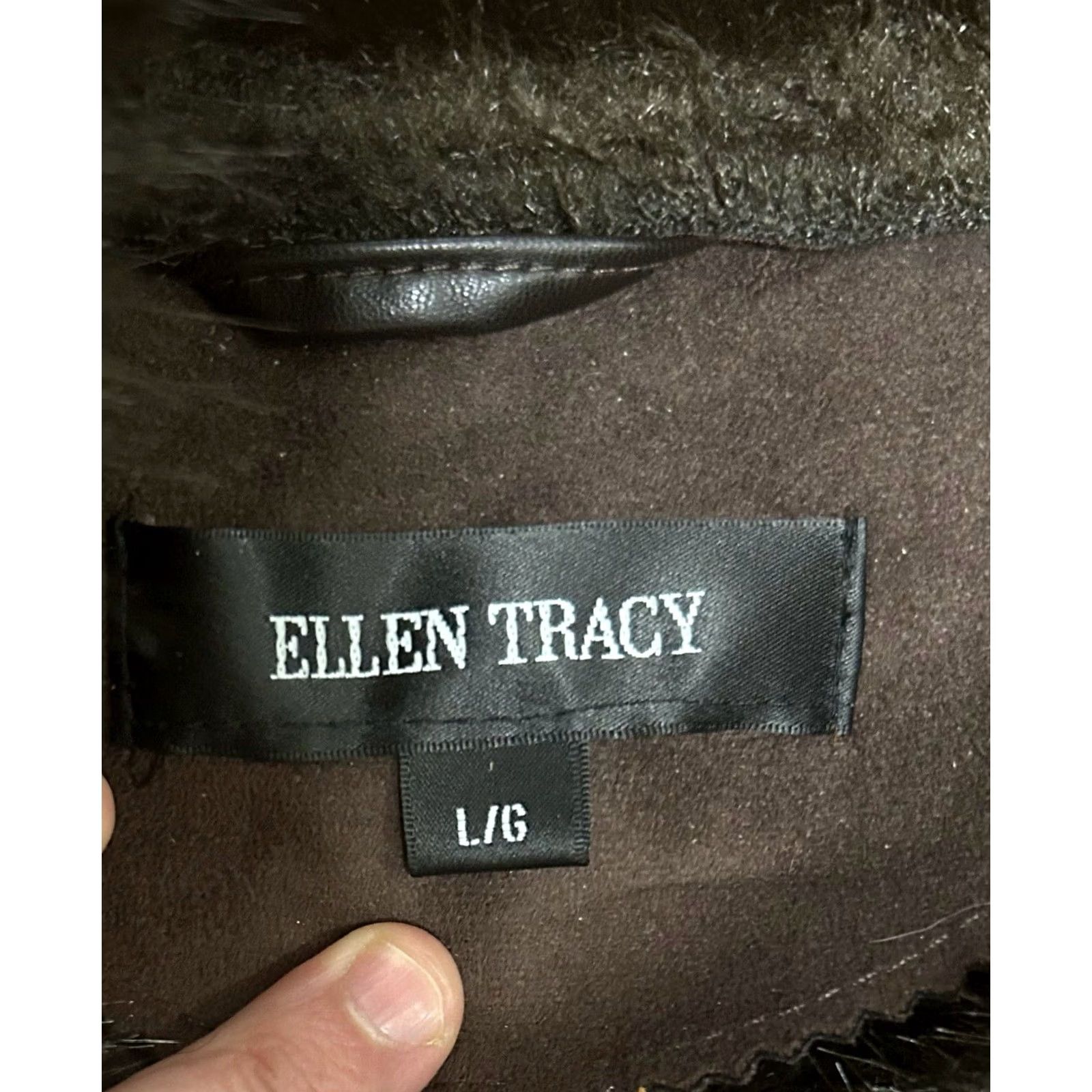 Ellen Tracy VINTAGE Ellen Tracy Coat Belted Brown W/Very Faux Fur Collar Lining Women's Large Damage Size L / US 10 / IT 46 - 5 Thumbnail