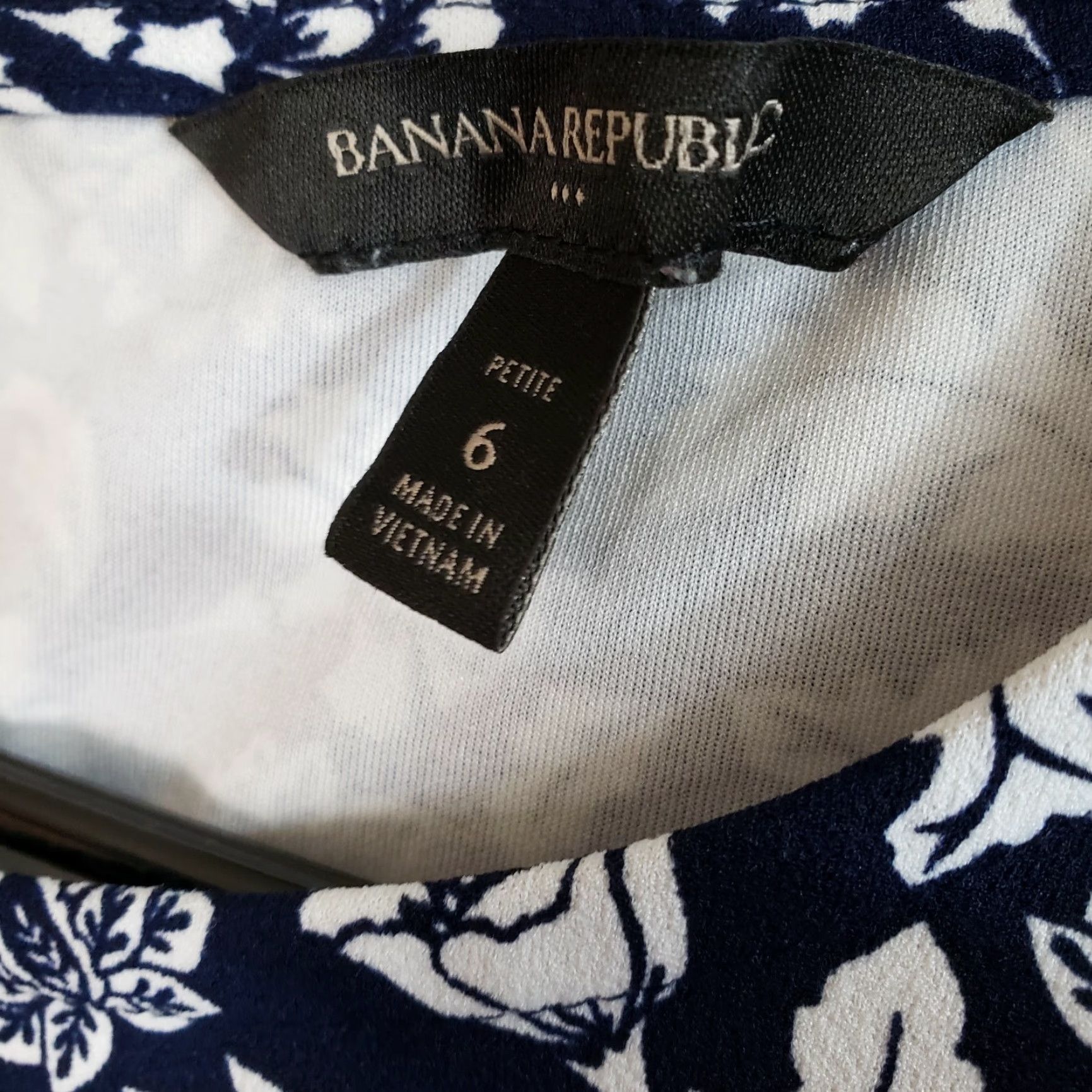 Banana Republic Banana Republic Womens Shift Dress Sz 6 Short Sleeve Blue White Floral Size 28" / US 6 / IT 42 - 5 Thumbnail