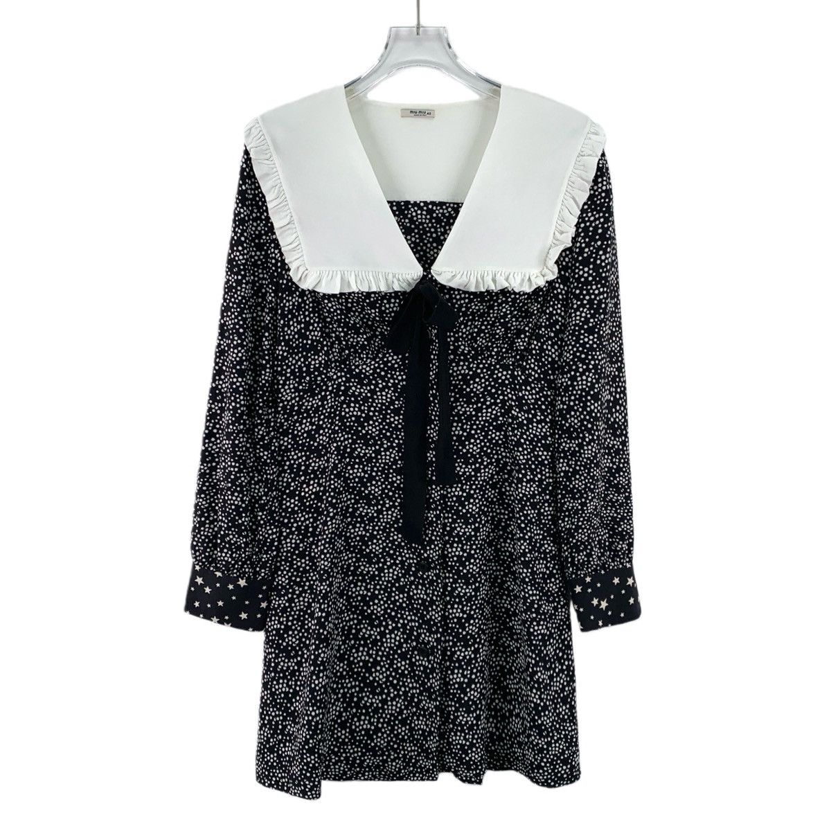 Miu Miu Miu Miu All-over Star Printed V-neck Long Sleeve Dress K26WX Size M / US 6-8 / IT 42-44 - 1 Thumbnail