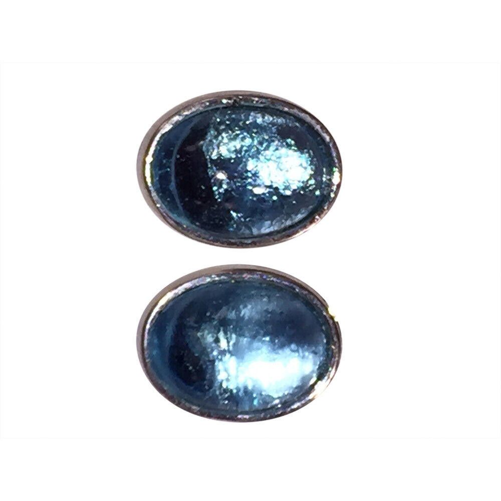 Dior Christian Oval Light Blue Jelly Belly Silver Tone Earrings Size ONE SIZE - 2 Thumbnail