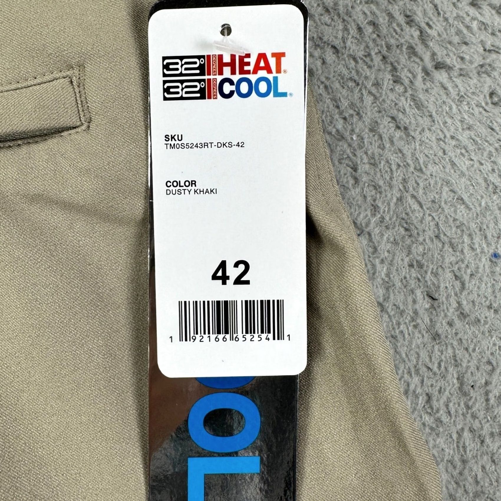 Vintage 32 Degrees Cool Mens Chino Pants 42 Tan Performance Tech Stretch Flat Front NEW Size US 42 / EU 58 - 2 Thumbnail
