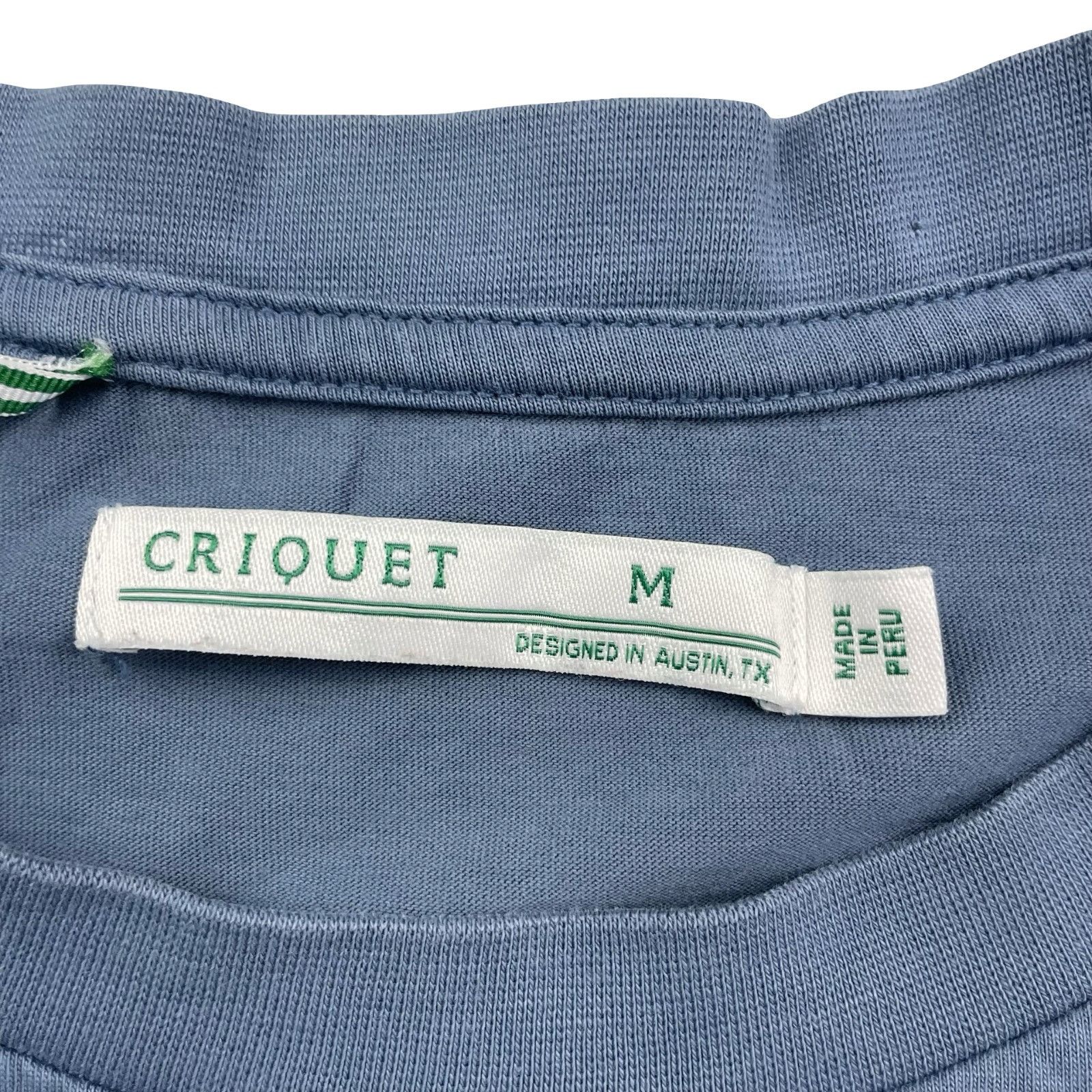 Criquet Criquet Men’s 100% Pima Cotton S/S Pocket T-Shirt Blue • Med Size US M / EU 48-50 / 2 - 4 Thumbnail