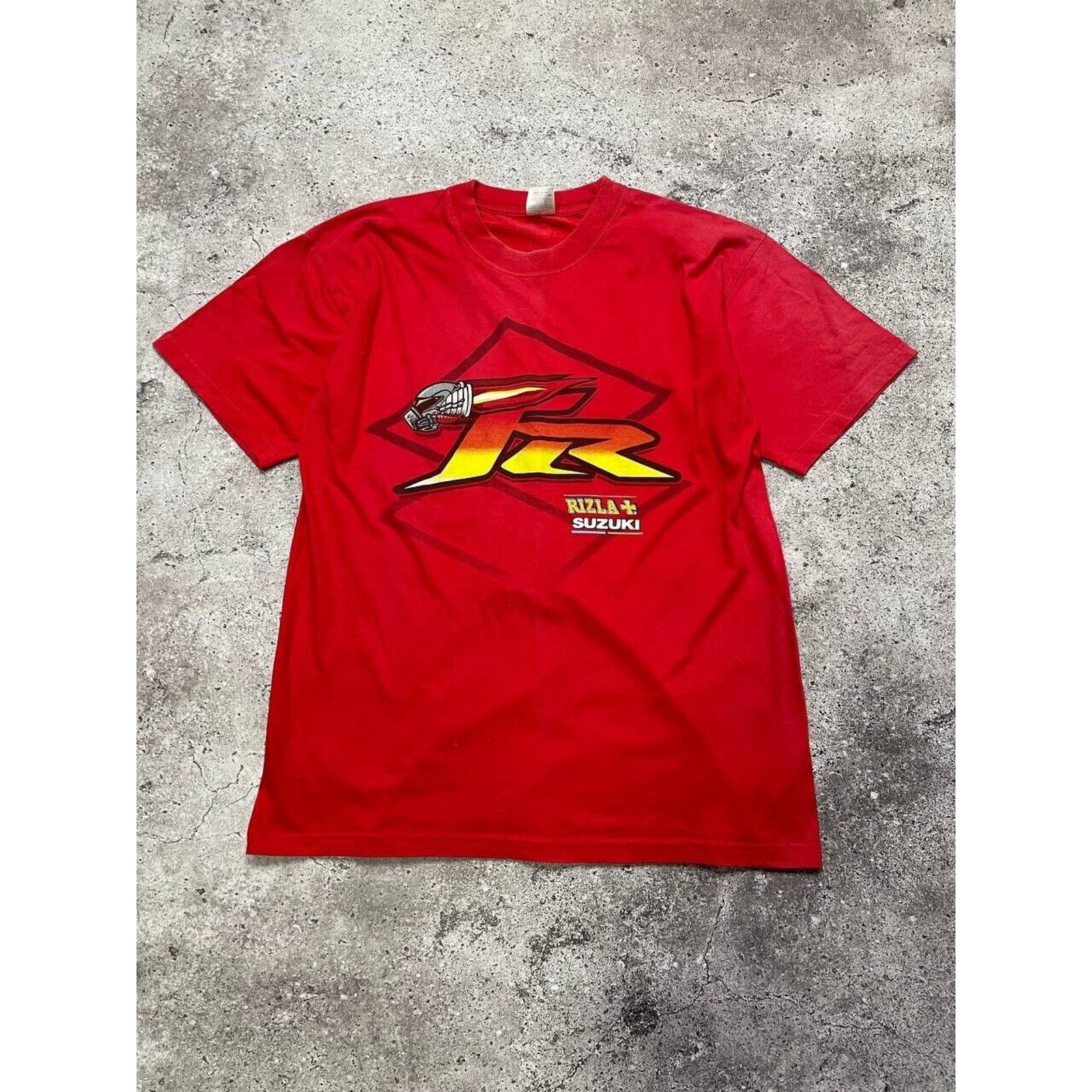 Vintage Vintage Rizzla Suzuki T-Shirt Red Racing Crescent Size L Size US L / EU 52-54 / 3 - 1 Thumbnail