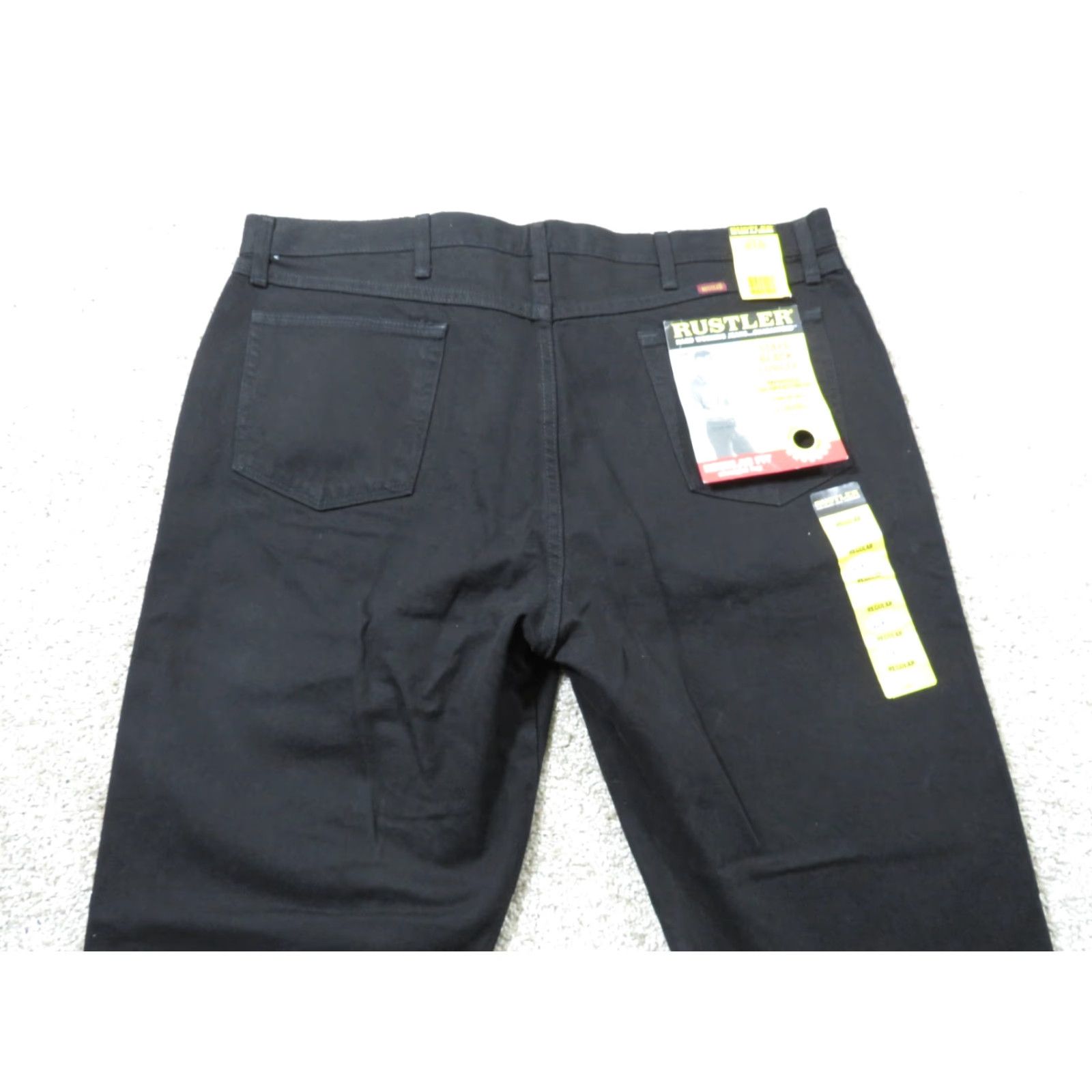Denime NWT Rustler Mens Jeans 42x31 Regular Fit Straight Leg Black Denim 5-Pocket Western Chore NWT Size US 42 / EU 58 - 5 Thumbnail