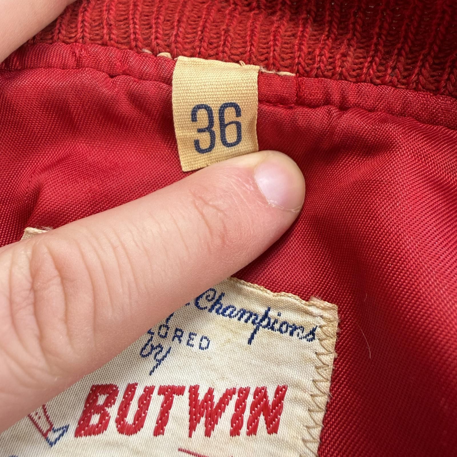 Other Vintage 70s Butwin Varsity Jacket Red Wool Leather Letterman Size US S / EU 44-46 / 1 - 6 Thumbnail